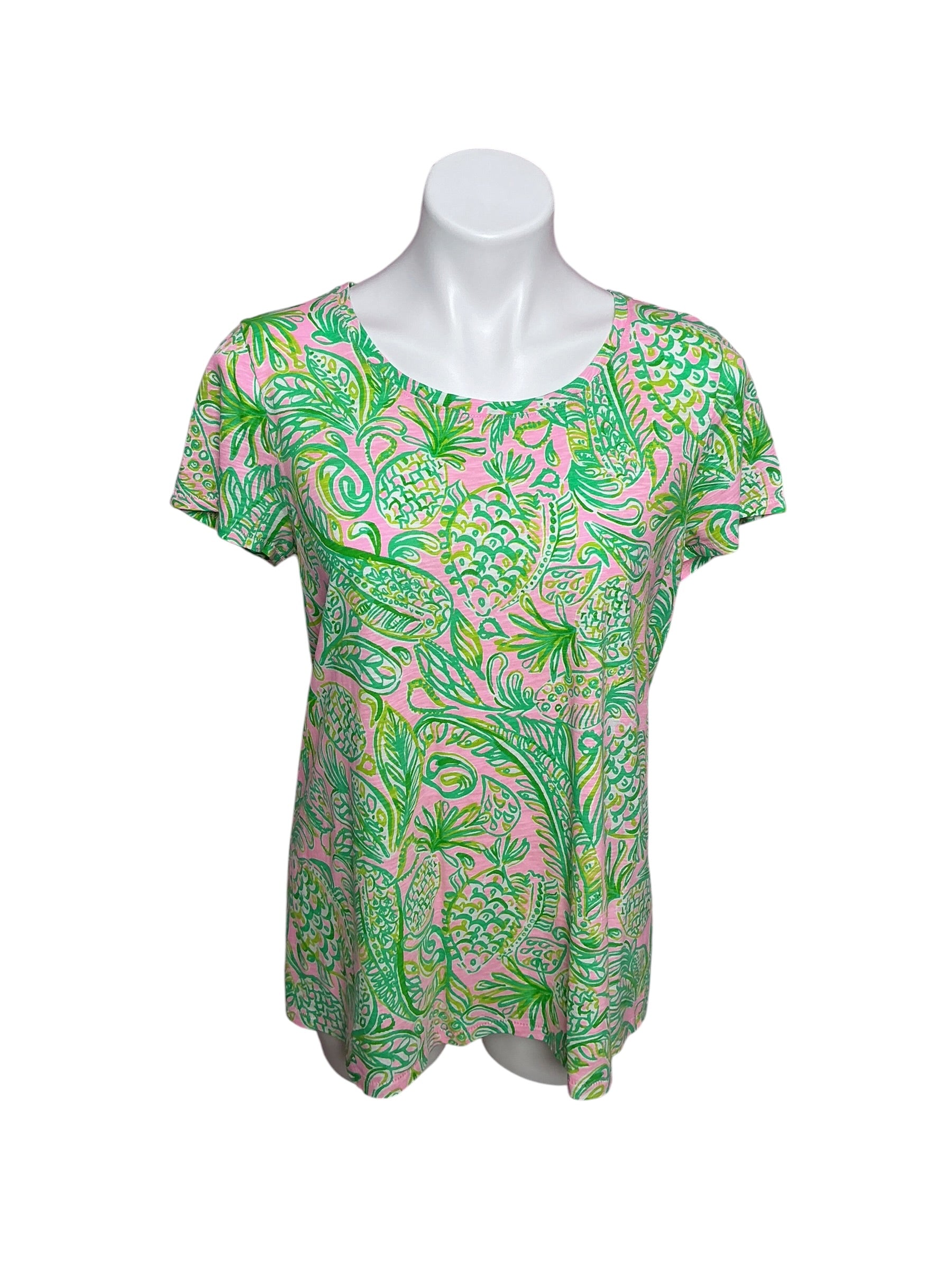 Lilly Pulitzer Etta Scoop Neck Top Mandevilla Baby Fins and Flippers - Size M