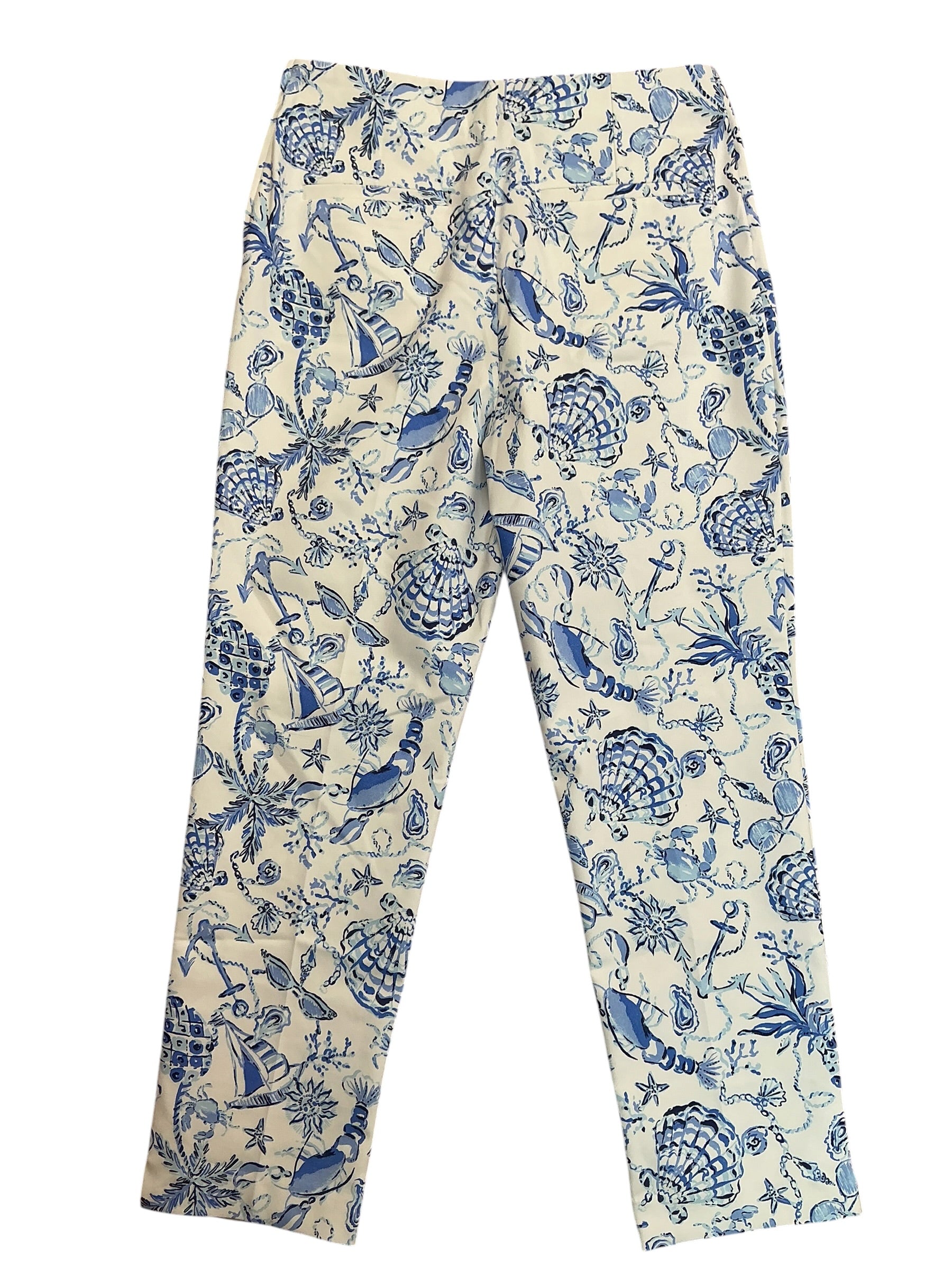 Lilly Pulitzer NWT Nancee Crop Pants Resort White Barefoot Beachcombers - Size 8