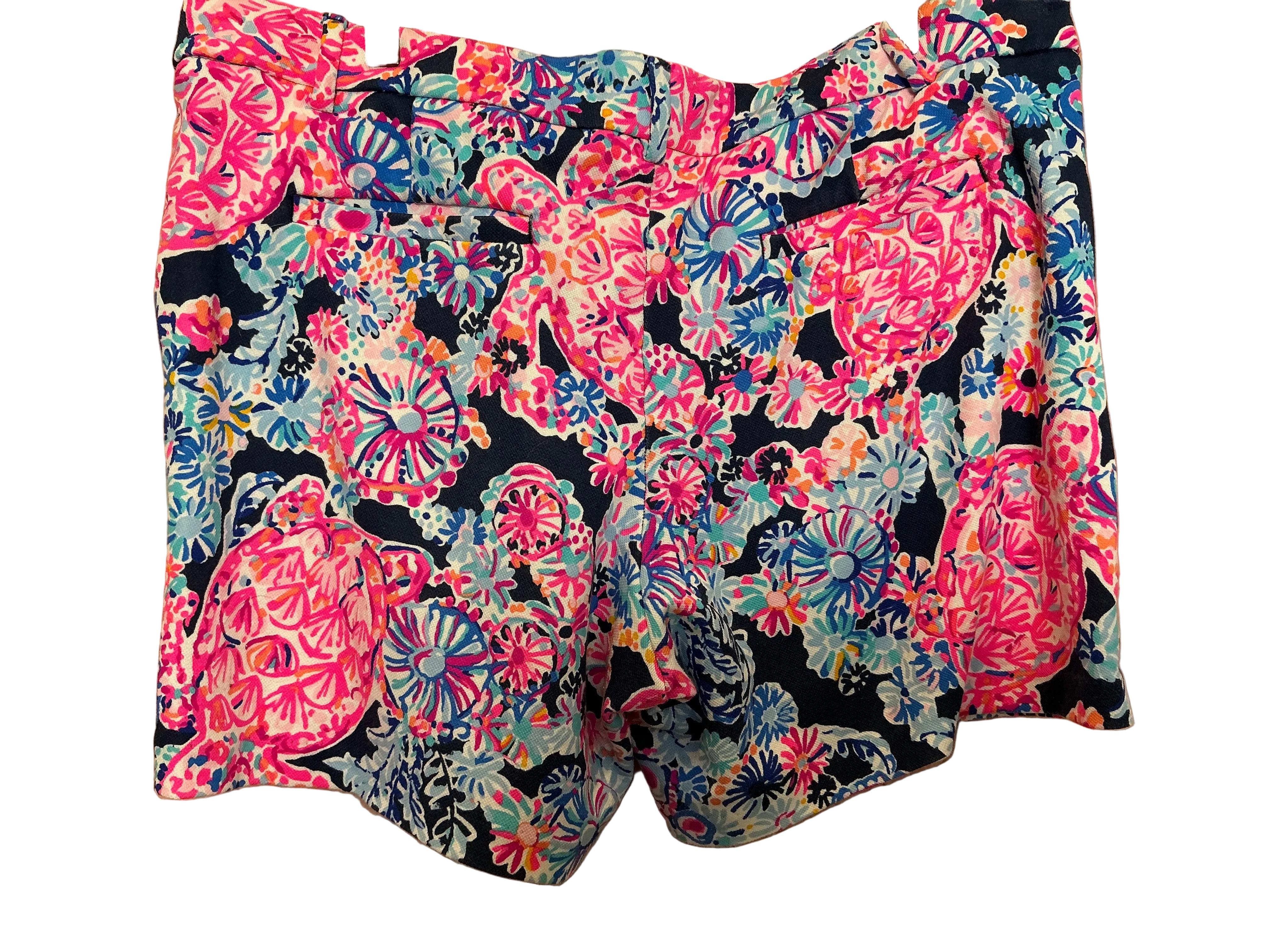 Lilly Pulitzer Jayne Knit Shorts High Tide Navy Turtle Amazement - Size 16