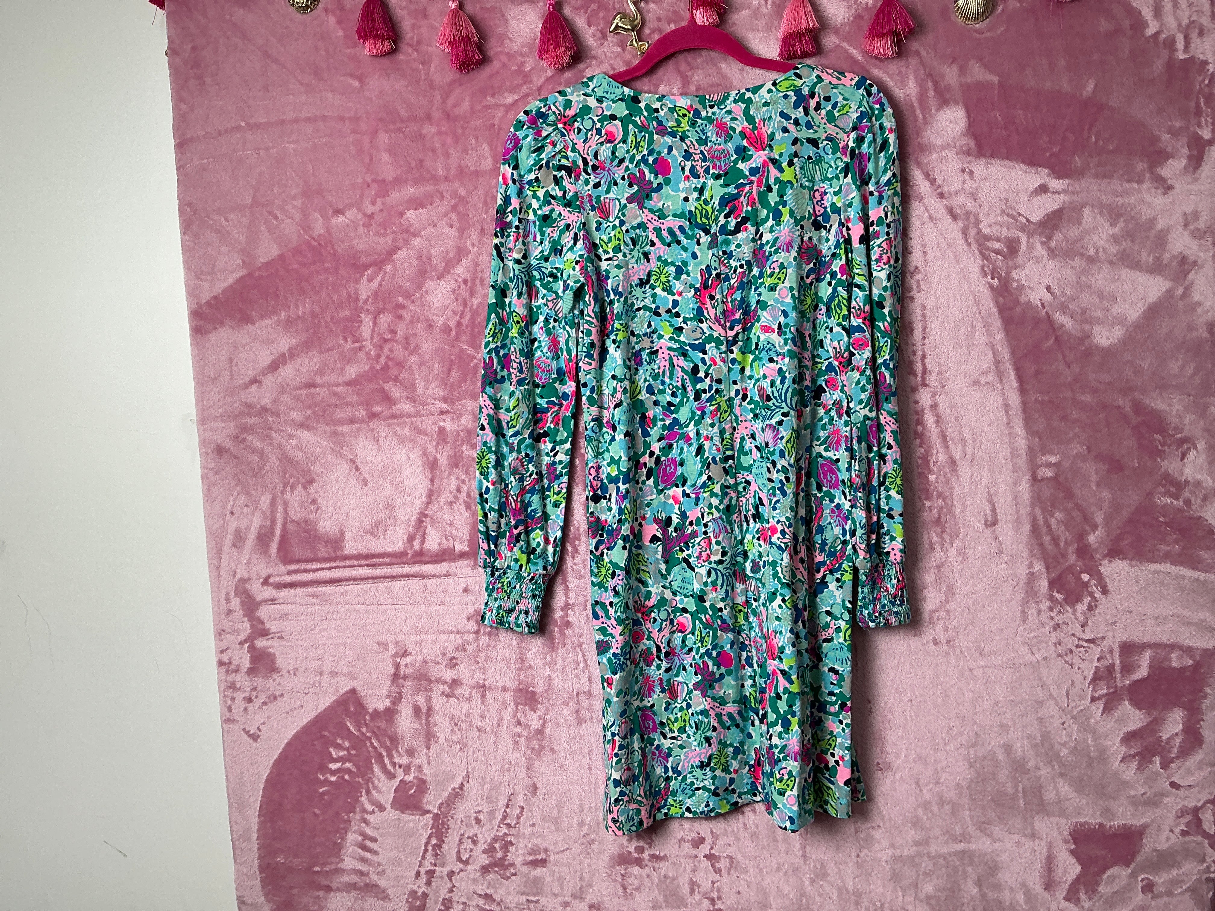 Lilly Pulitzer Diann Long Sleeve Dress - Multi Feeling Fintastic - Size XS