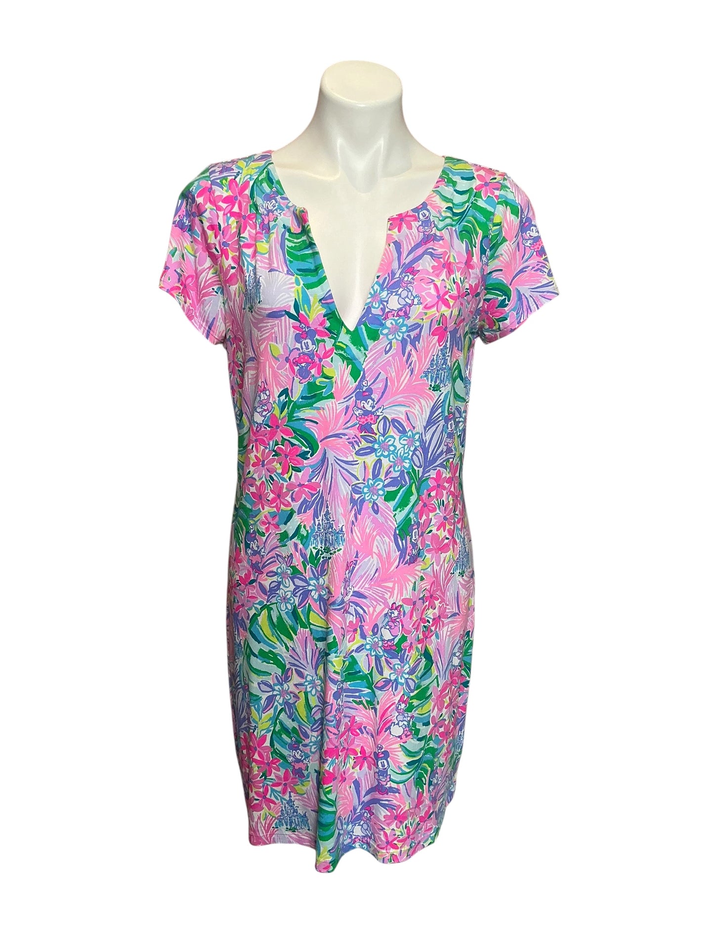 Lilly Pulitzer Sophiletta Short Sleeve Dress Multi Disney Dreamin - Size L