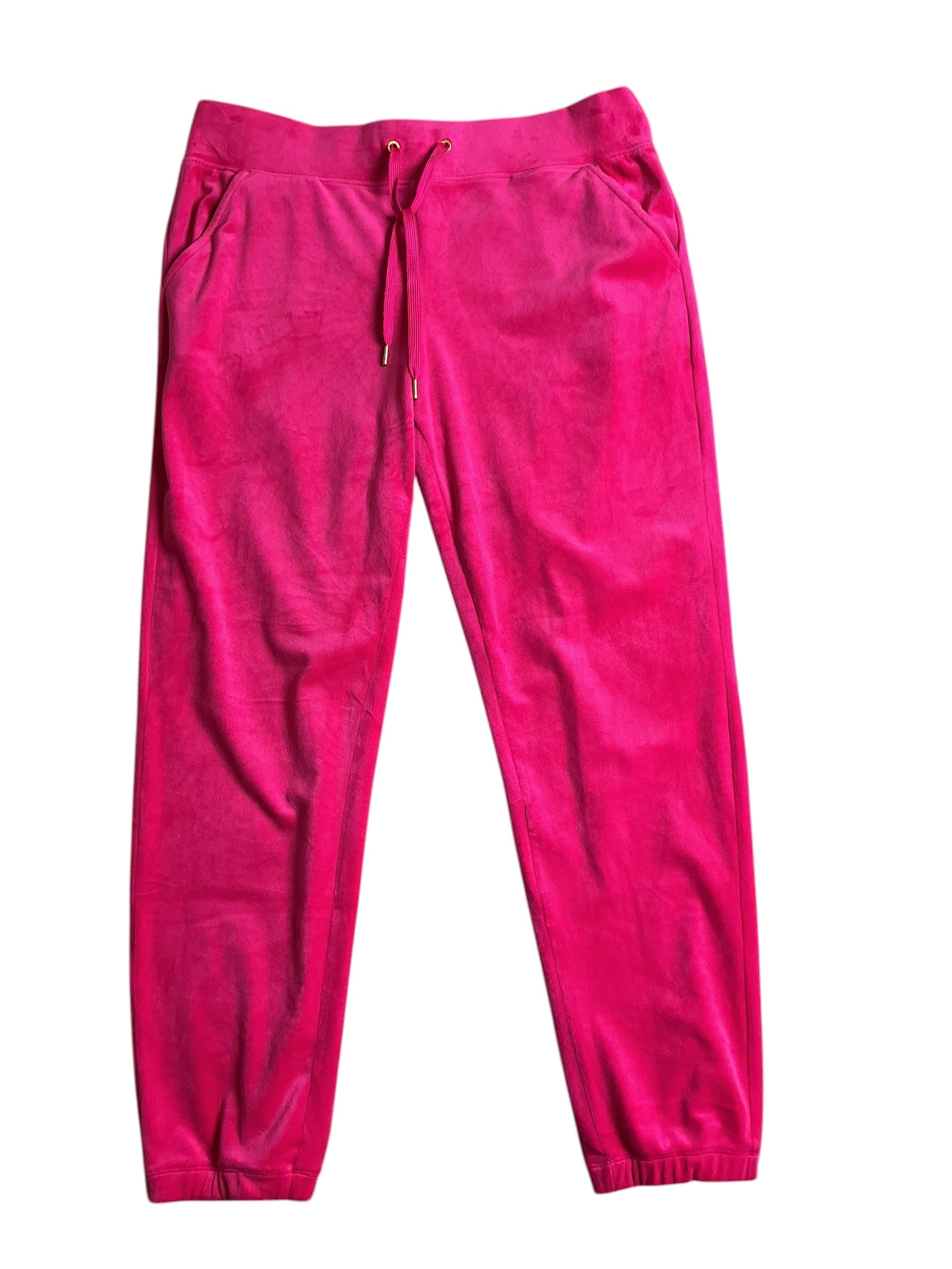 Lilly Pulitzer NWT Mallie Velour Pant Pink Palms - Size L