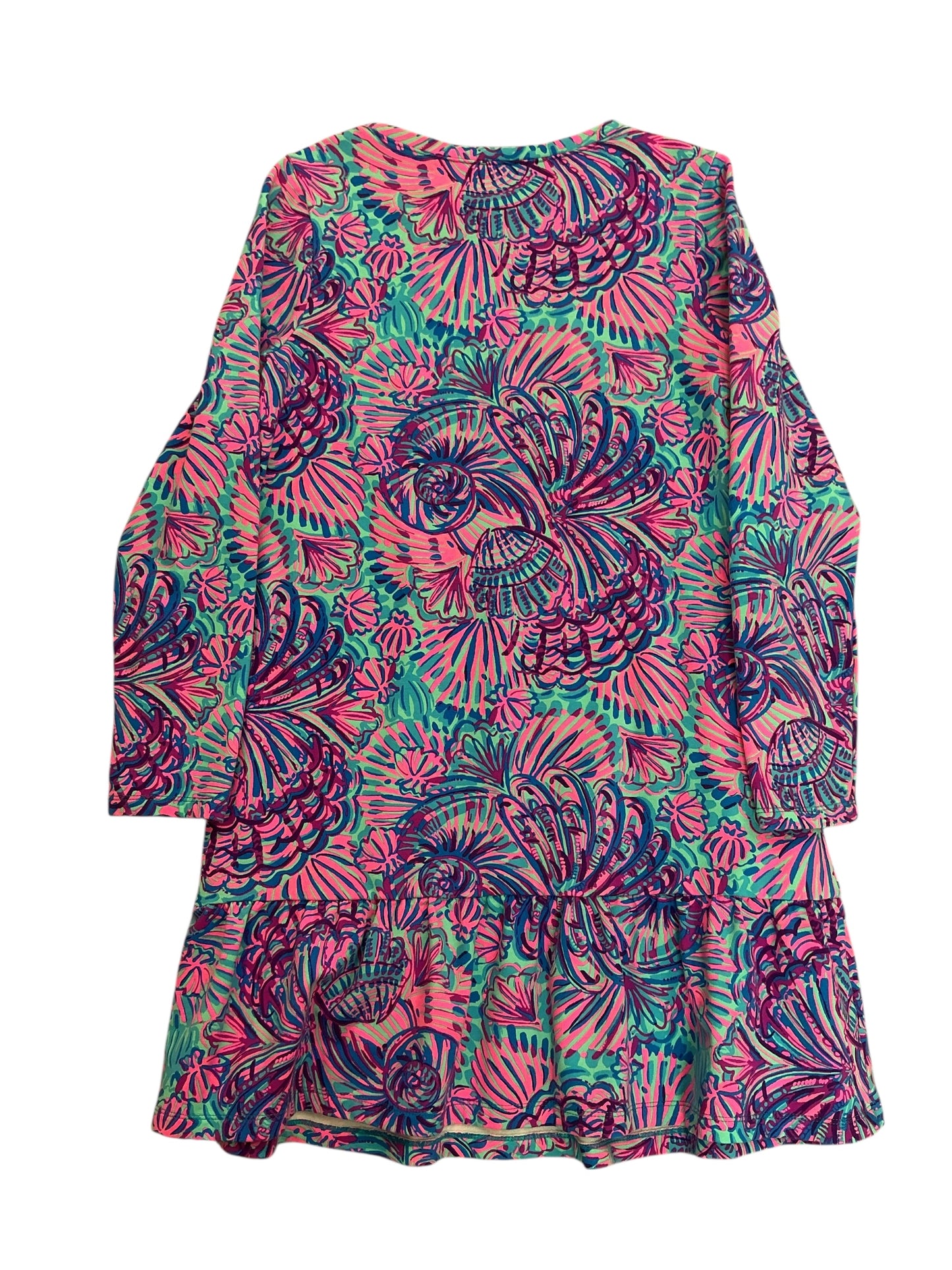 Lilly Pulitzer Girls Vira Dress Turqouise Oasis Shelleidoscope - Size XL 12-14