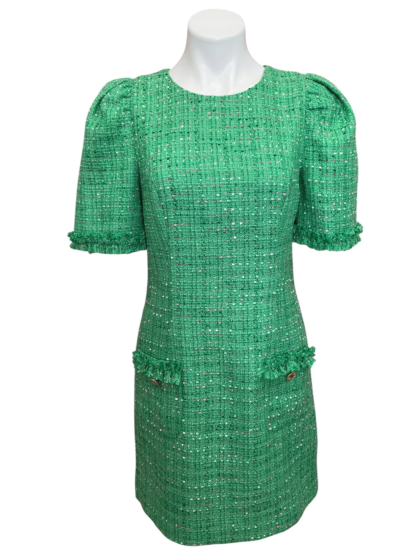 Lilly Pulitzer Ryner Tweed Shift Dress Kelly Green Palm Beach Boucle - Size 4