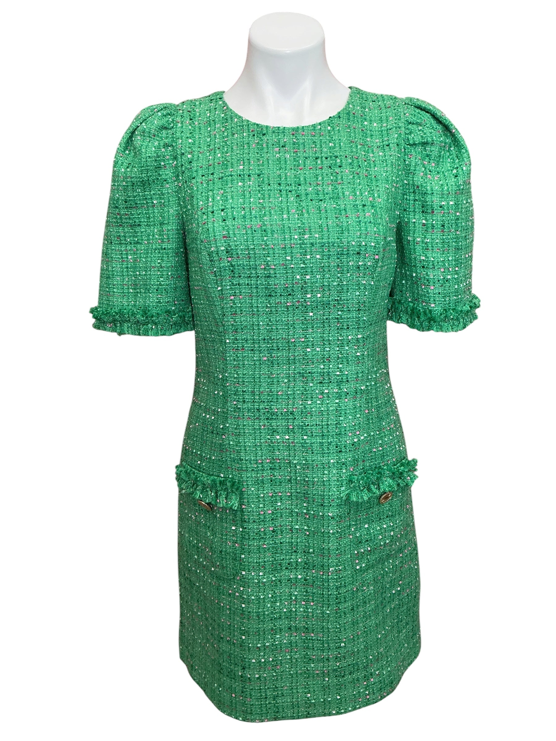 Lilly Pulitzer Ryner Tweed Shift Dress Kelly Green Palm Beach Boucle - Size 4