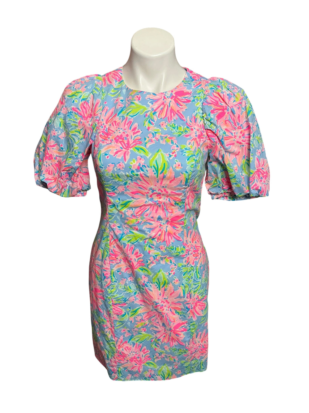 Lilly Pulitzer Roni Stretch Shift Dress Blue Peri Sunrise Bay - Size 2