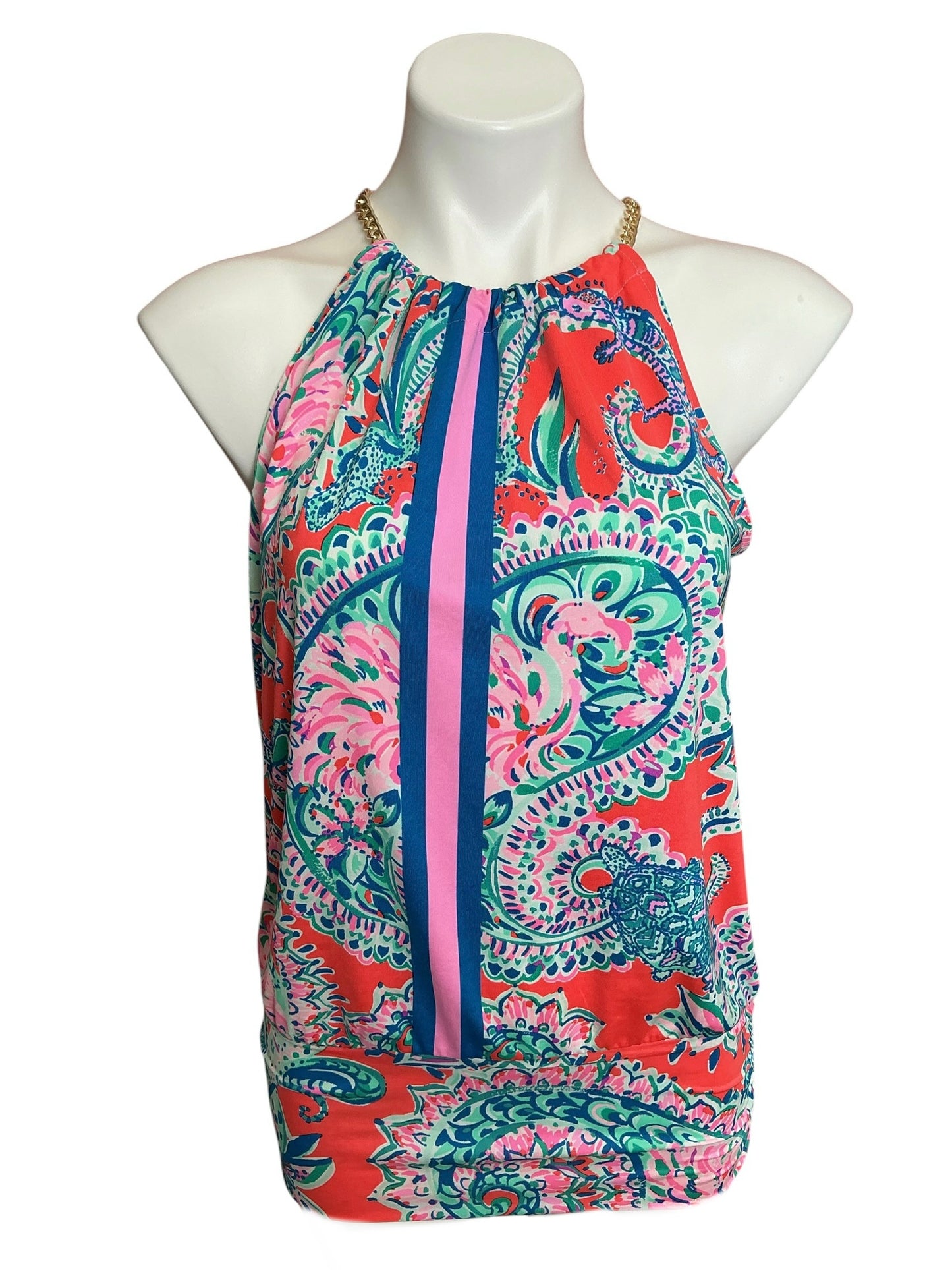 Lilly Pulitzer Bowen Halter Top Tangerine Dream - Size S