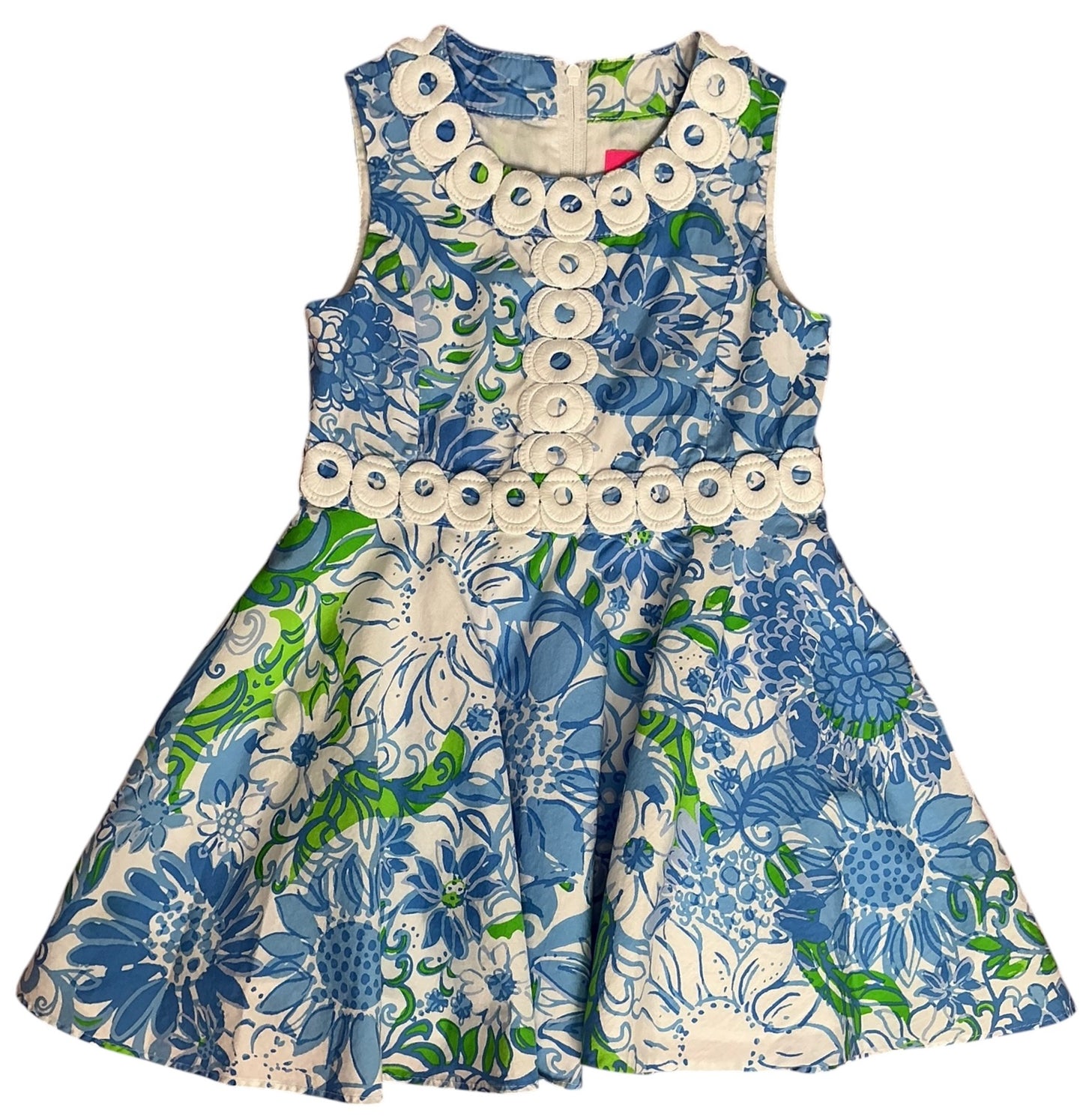 Lilly Pulitzer Girls Idala Dress Frenchie Blue Suns Out - Size 4