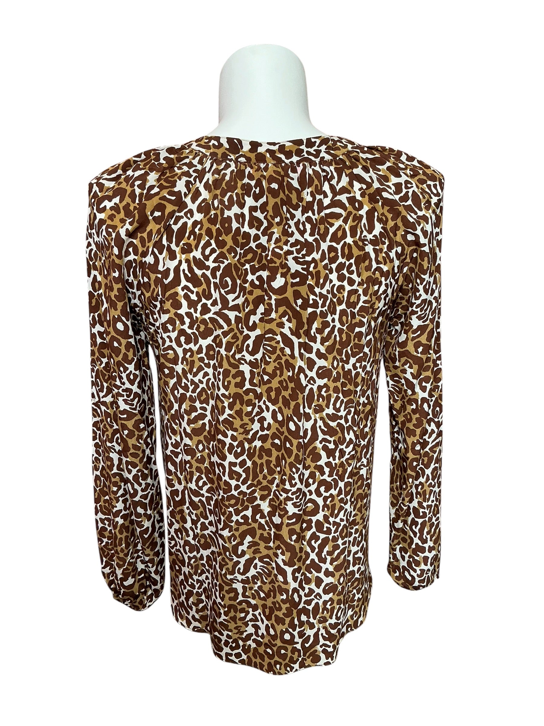 Lilly Pulitzer Saige Silk Blouse Chocolate My Favorite Spot - Size L
