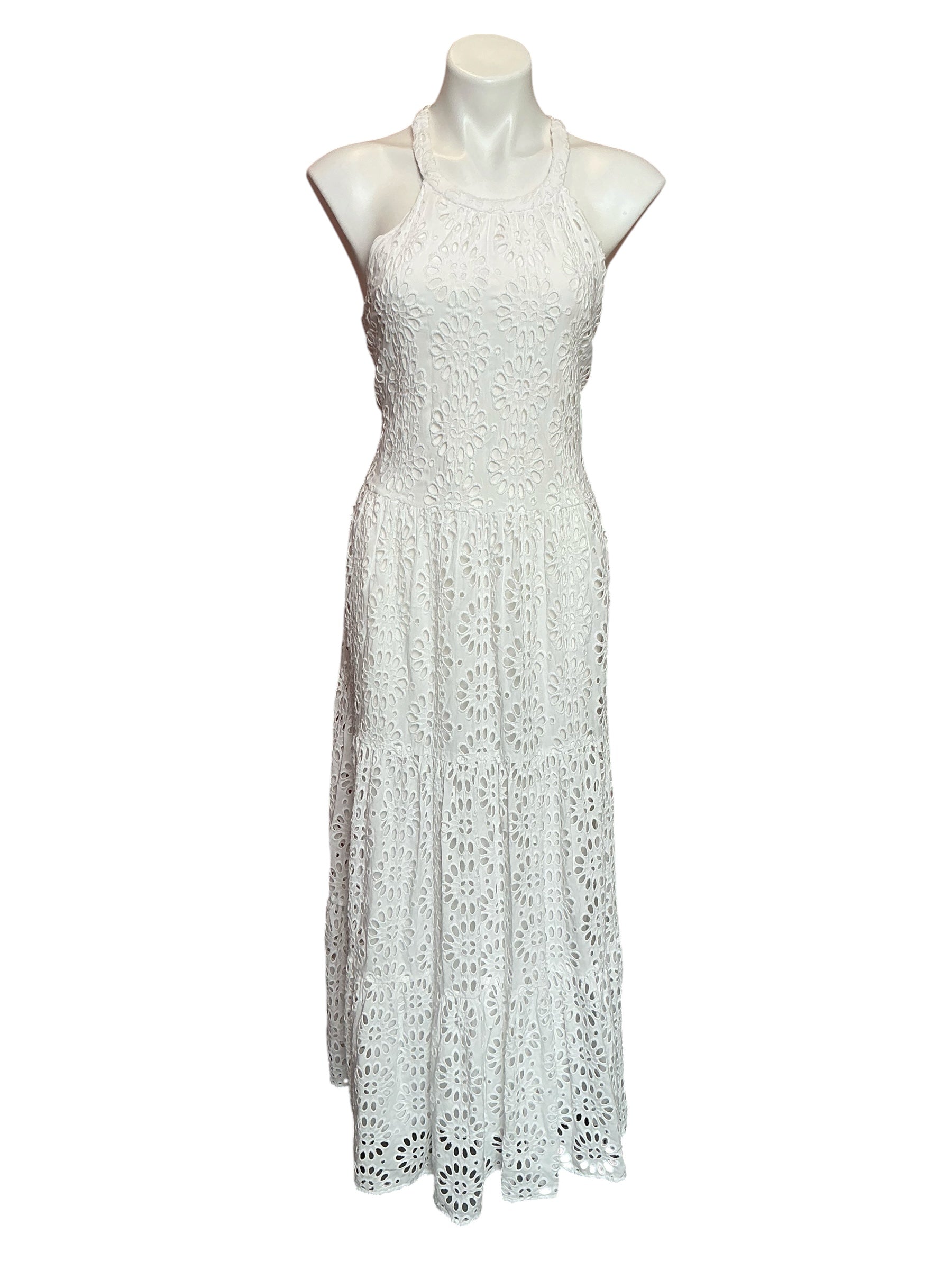 Lilly Pulitzer NWT Beccalyn Eyelet Maxi Dress Resort White Oversized Pinwheel Ray - Size L