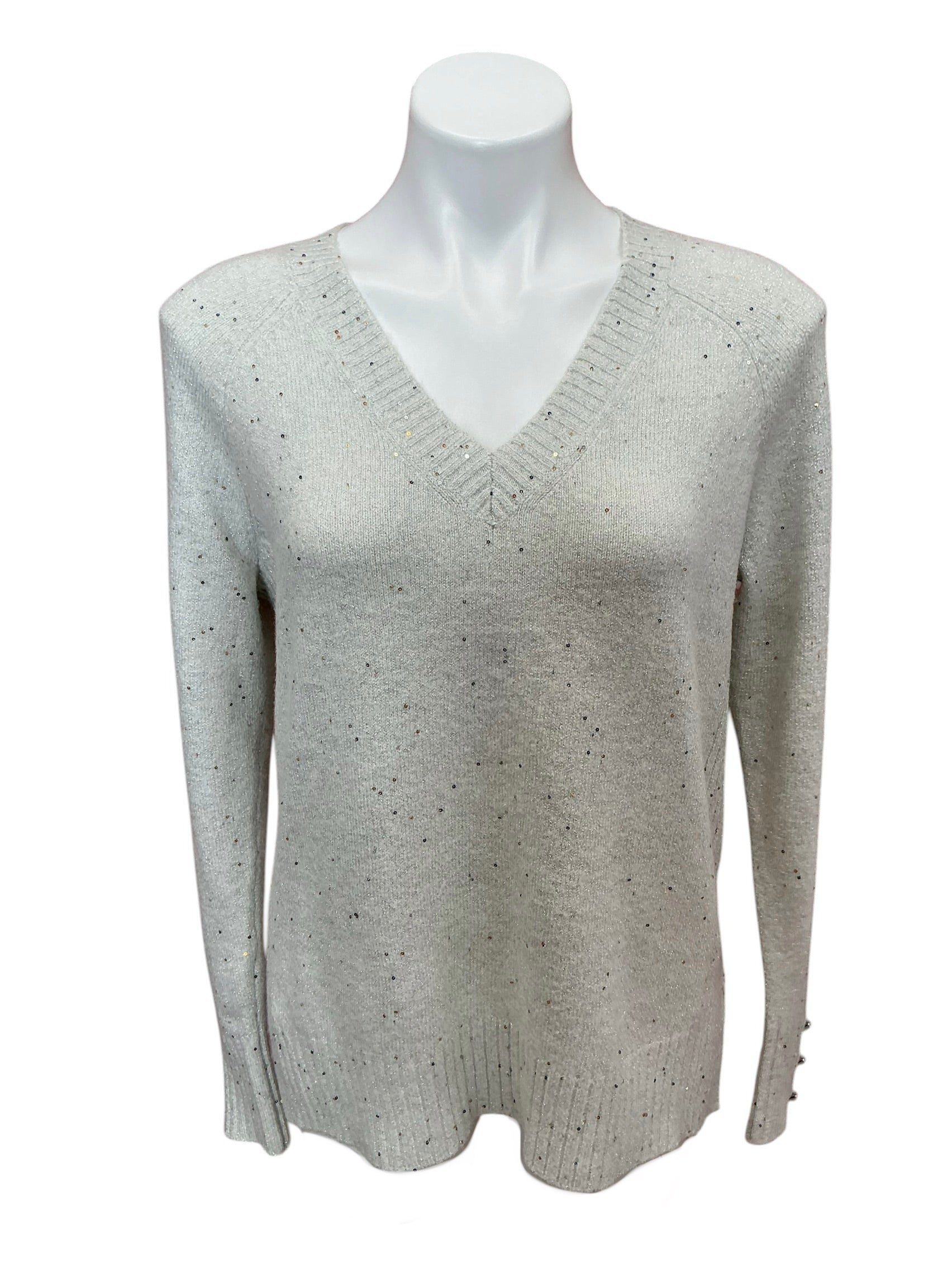 Lilly Pulitzer Kaycee Sequin Sweater Pebble Beach Metallic - Size S