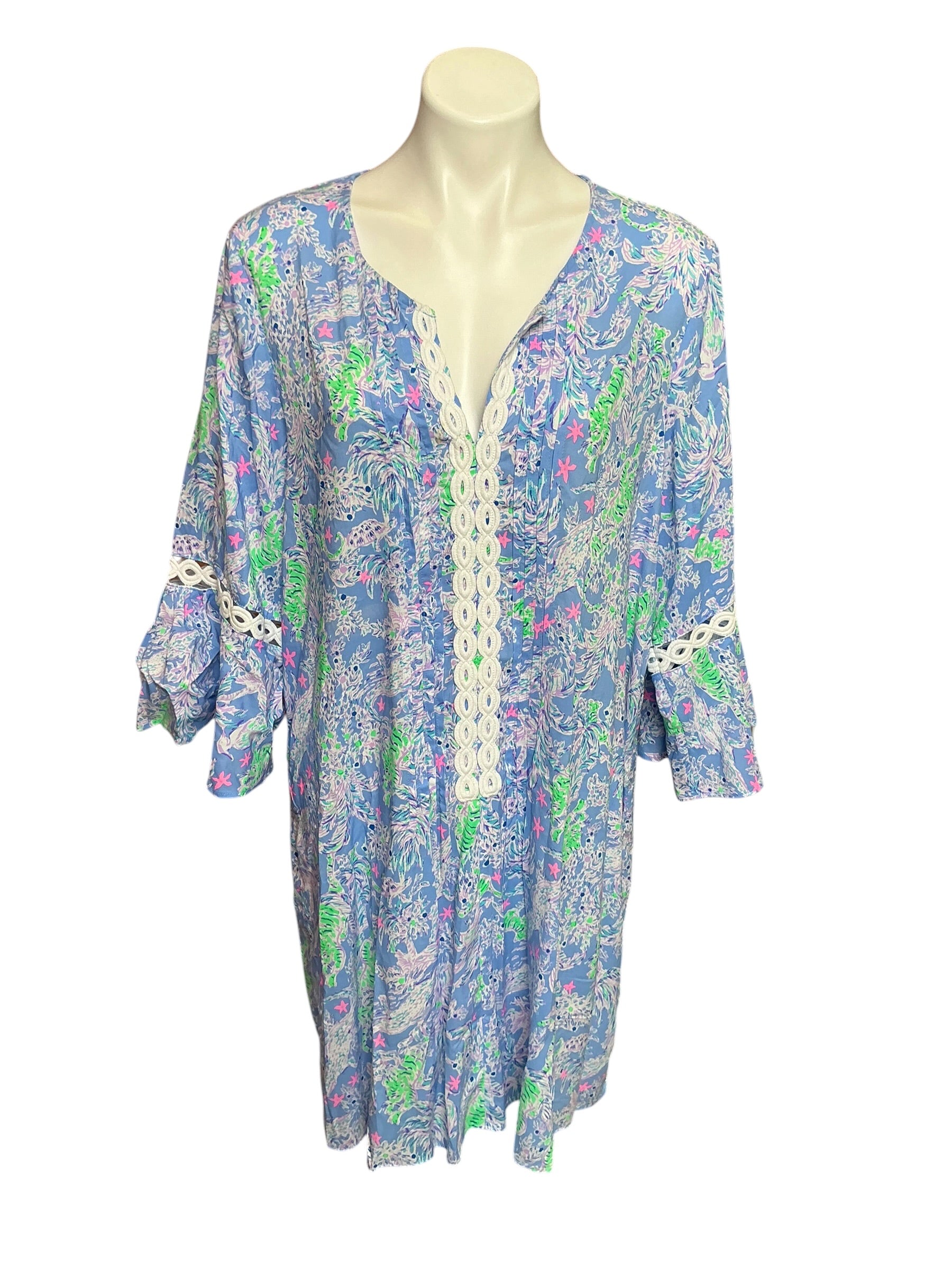 Lilly Pulitzer Hollie Tunic Dress Turtley Awesome - Size XL