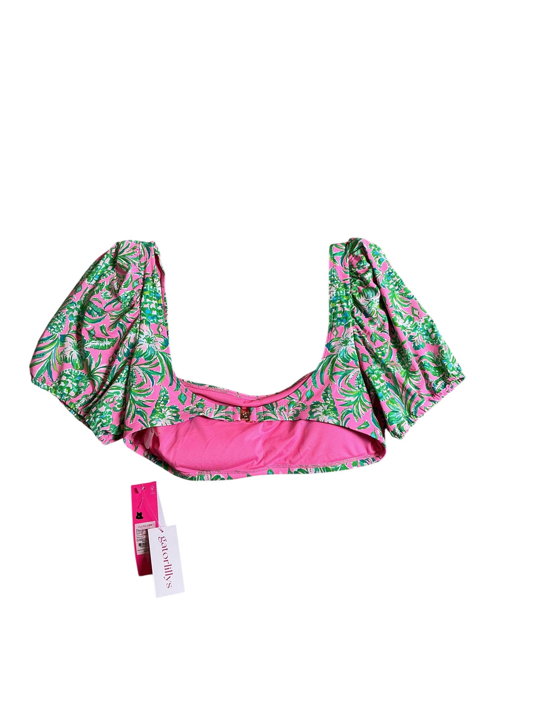 Lilly Pulitzer NWT Ressina Top Pink Shandy Oh Diamond Girl Engineered Bikini Top - Size 14