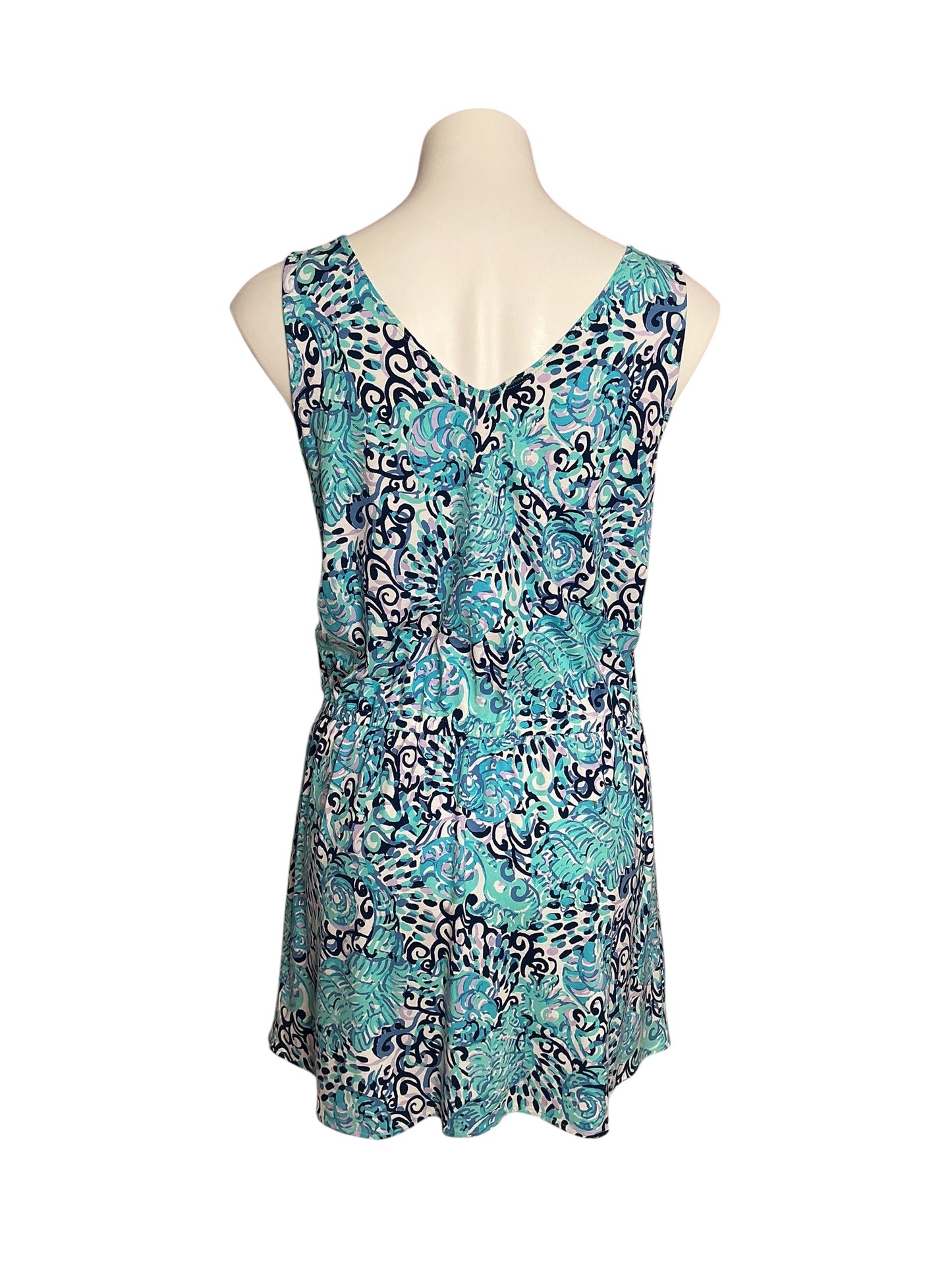 Lilly Pulitzer Alessa Romper Light Aqua Spritz - Size M
