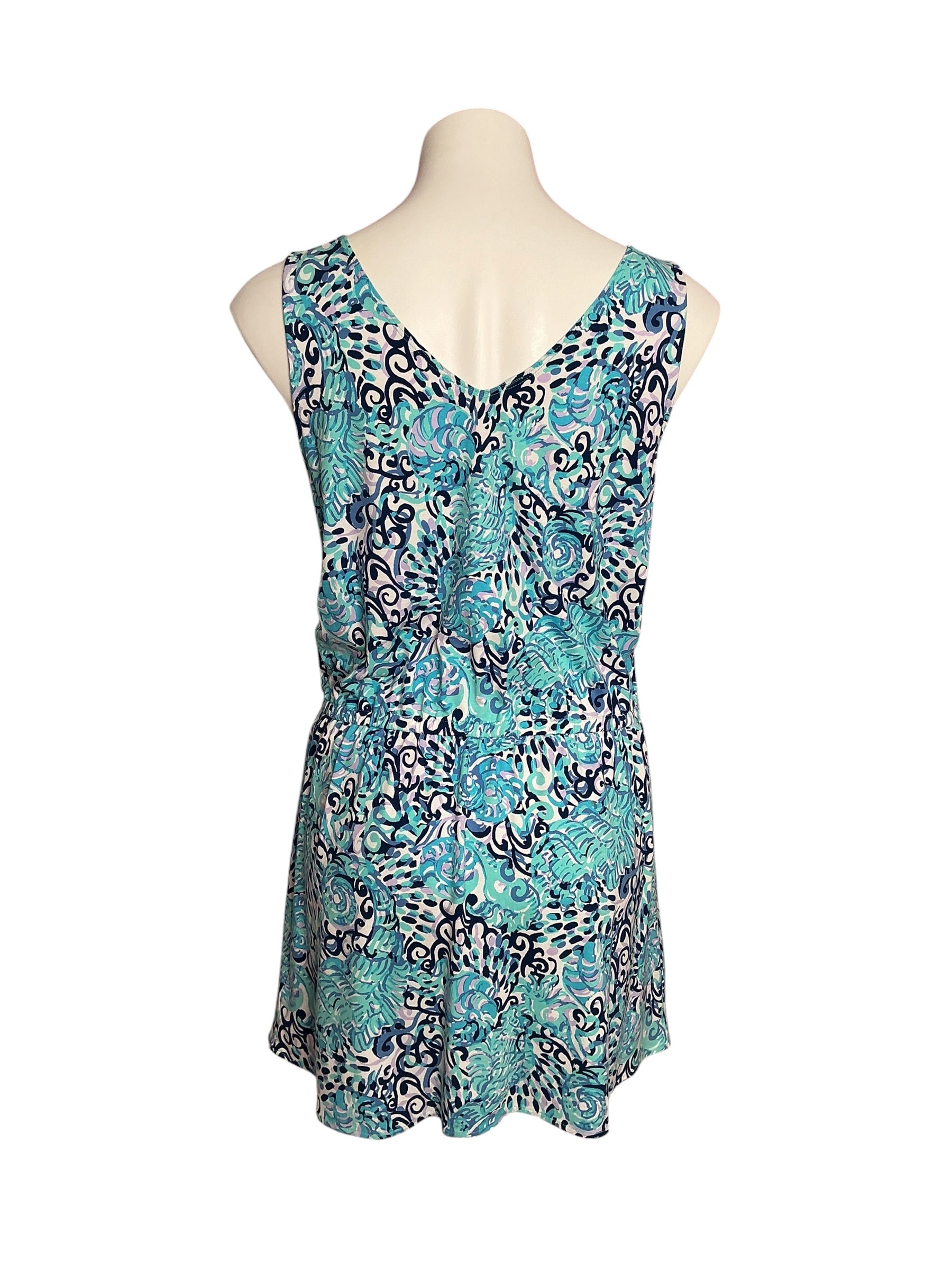 Lilly Pulitzer Alessa Romper Light Aqua Spritz - Size M