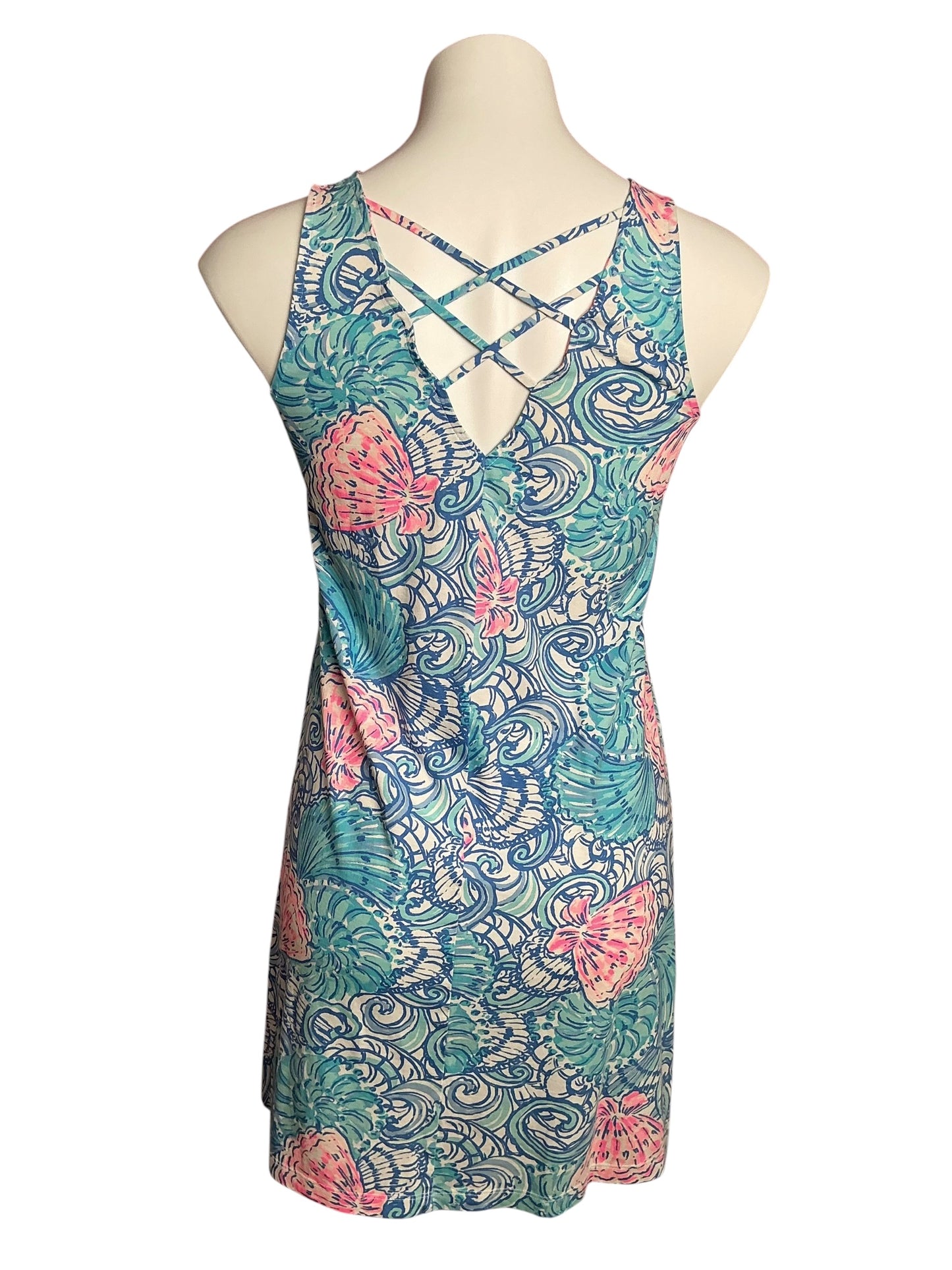 Lilly Pulitzer Kristen Swing Dress Blue Haven Raising Shell - Size XXS