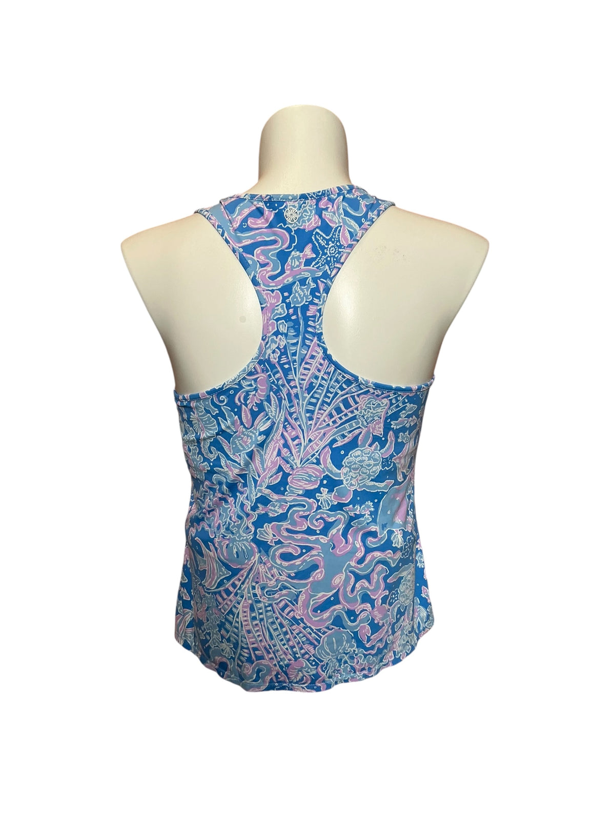 Lilly Pulitzer UPF 50+ Luxletic Mina Bra Tank Top Boca Blue Sea What I Sea - Size XL