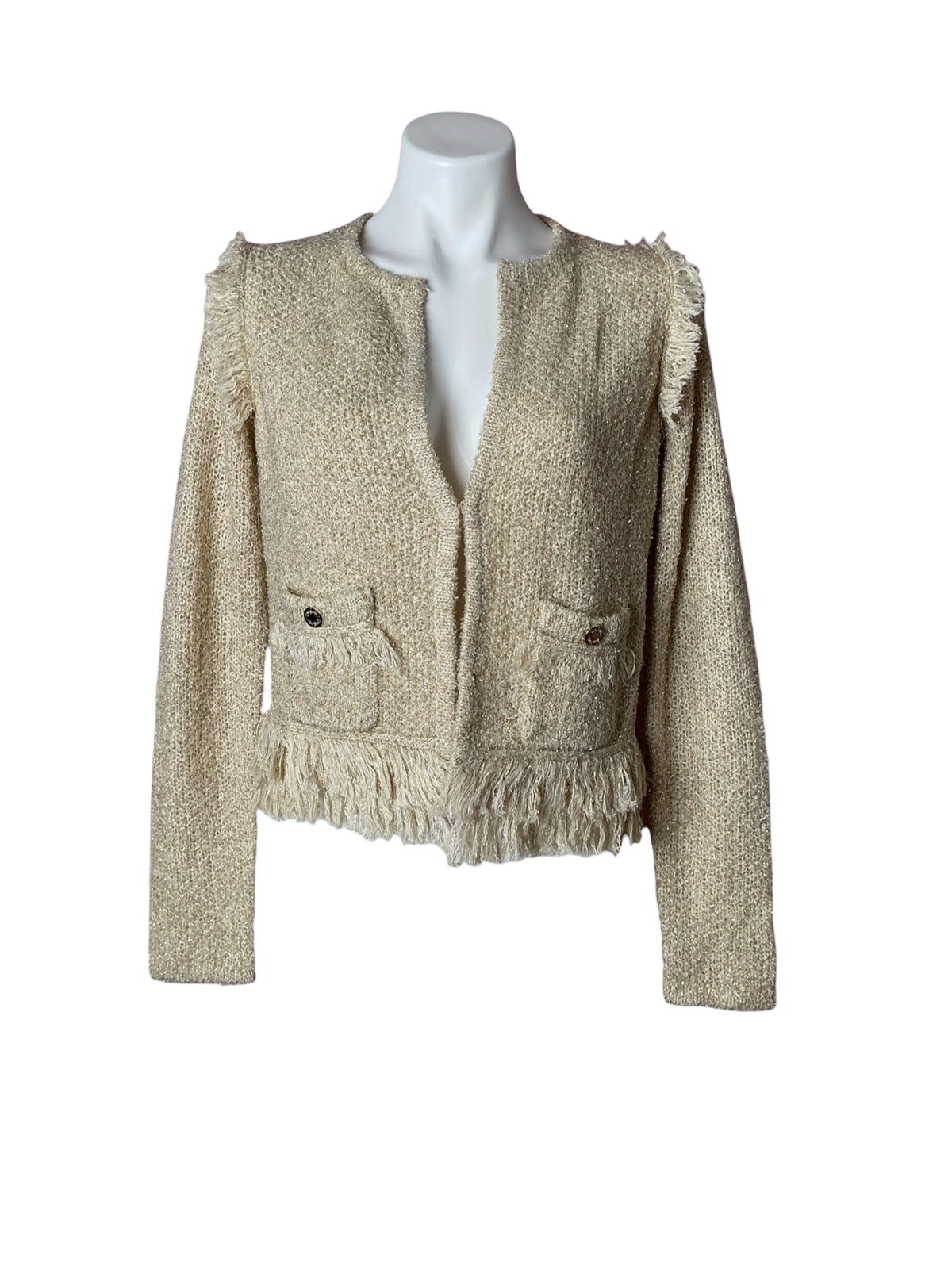 Lilly Pulitzer NWT Simora Cardigan Gold Metallic Tweed - Size S