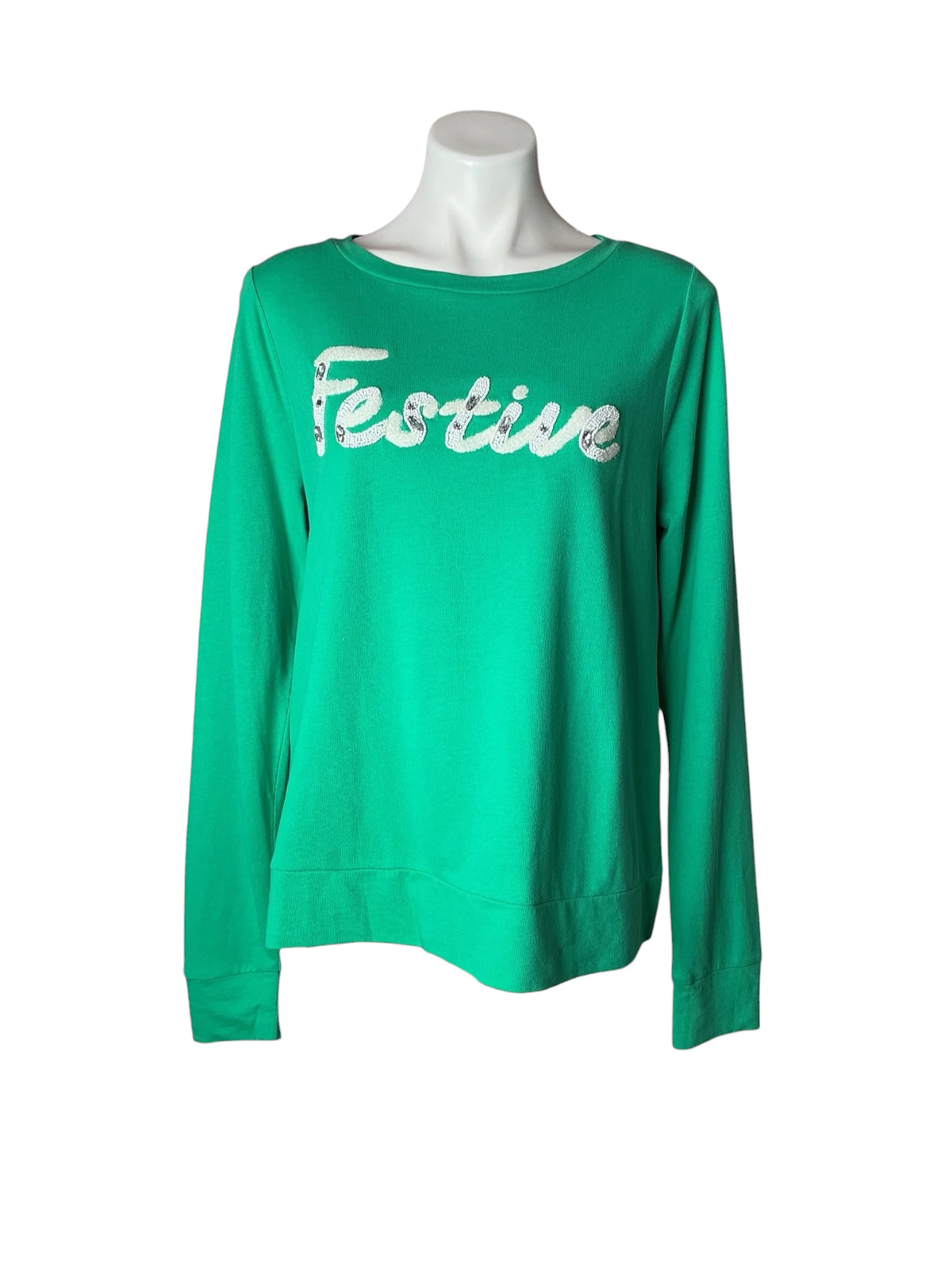 Lilly Pulitzer NWT Rami Long Sleeve Sweater Coconut Festive Graphic - Size L