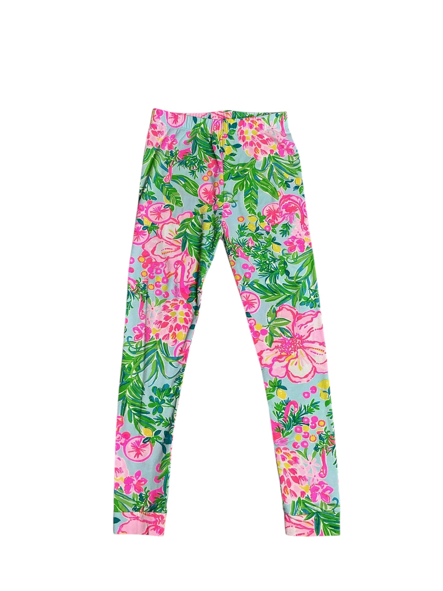 Lilly Pulitzer- Kids Sammy Pajama Set Seasalt Blue Fruity Flamingo Size 6 Girls