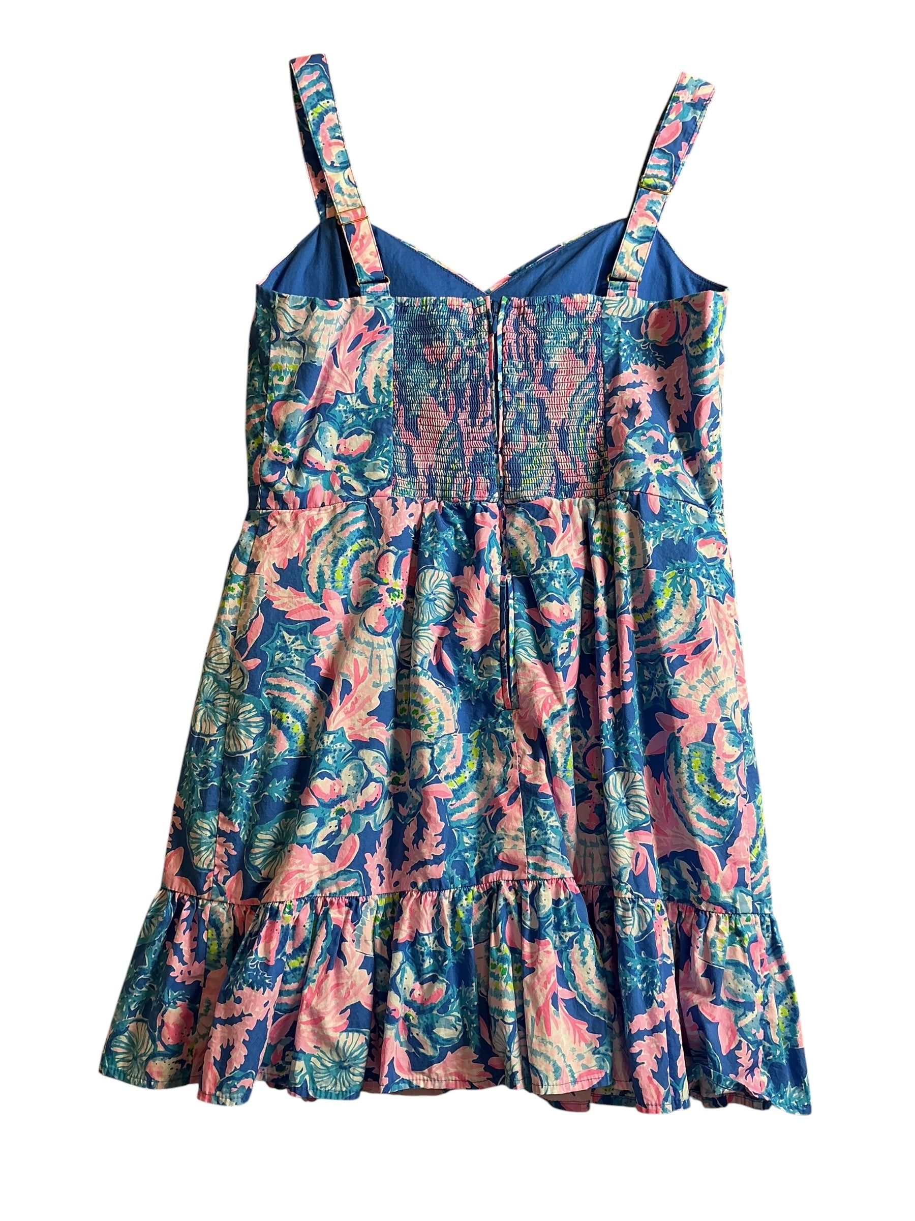 Lilly Pulitzer Rocko Cotton Romper - Blue Tang Sitting Seaside - Size 12