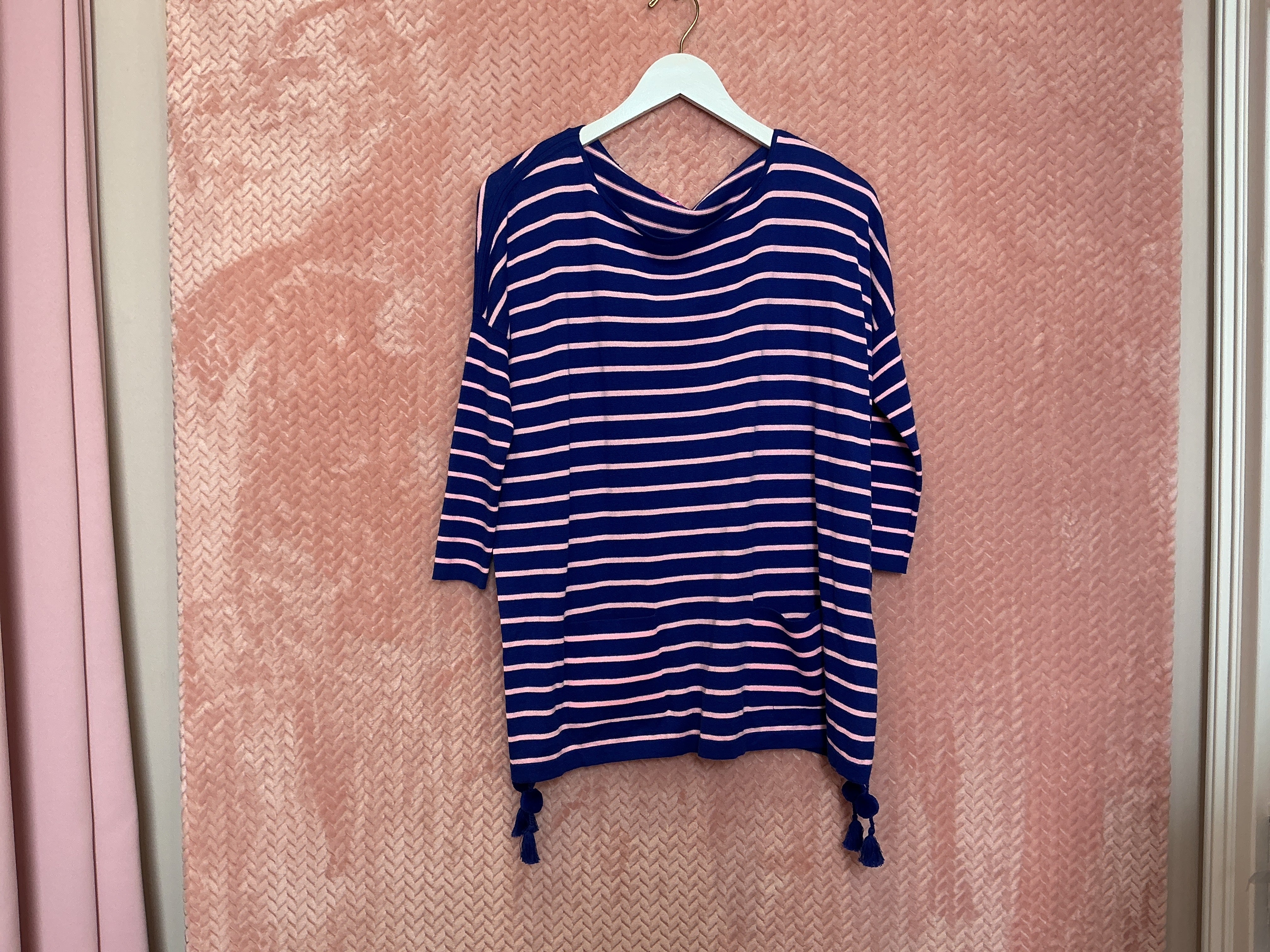 Lilly Pulitzer NWT Elba Sweater Twilight Blue Coastal Shell Stripe - Size XS