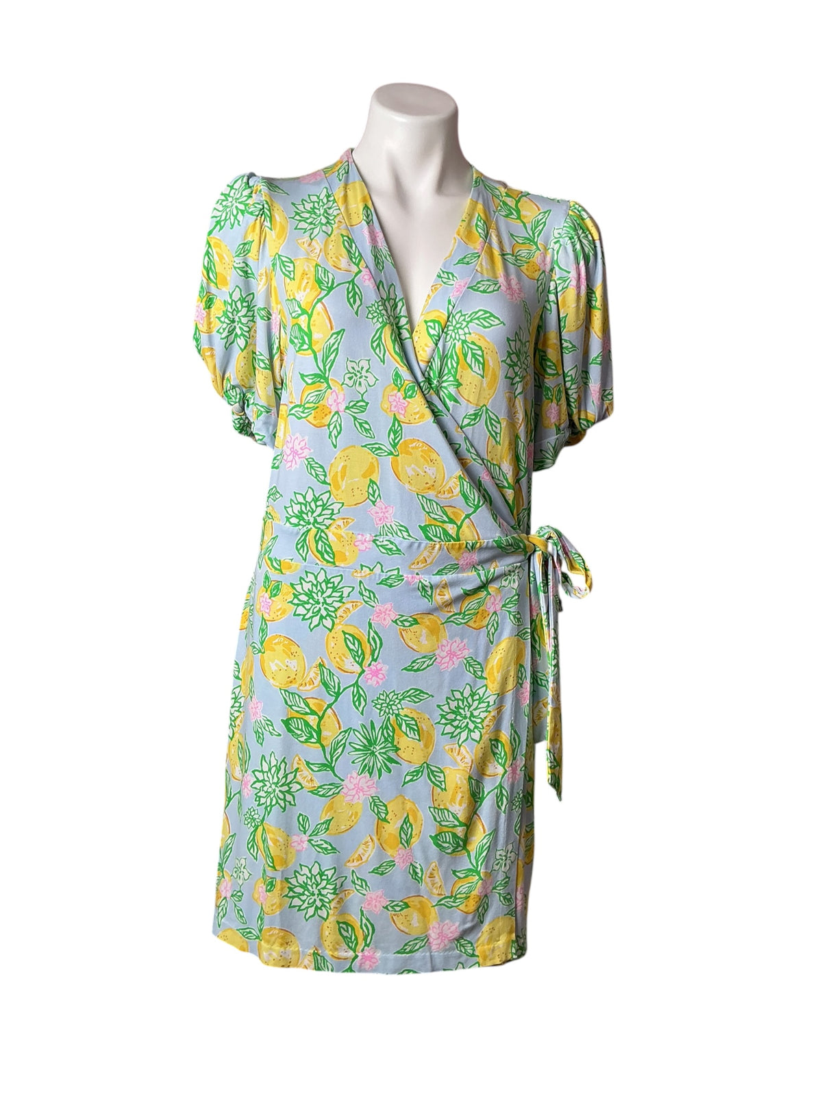 Lilly Pulitzer Sailynn Short-Sleeve Romper Bluette Make Lemonade - Size XL