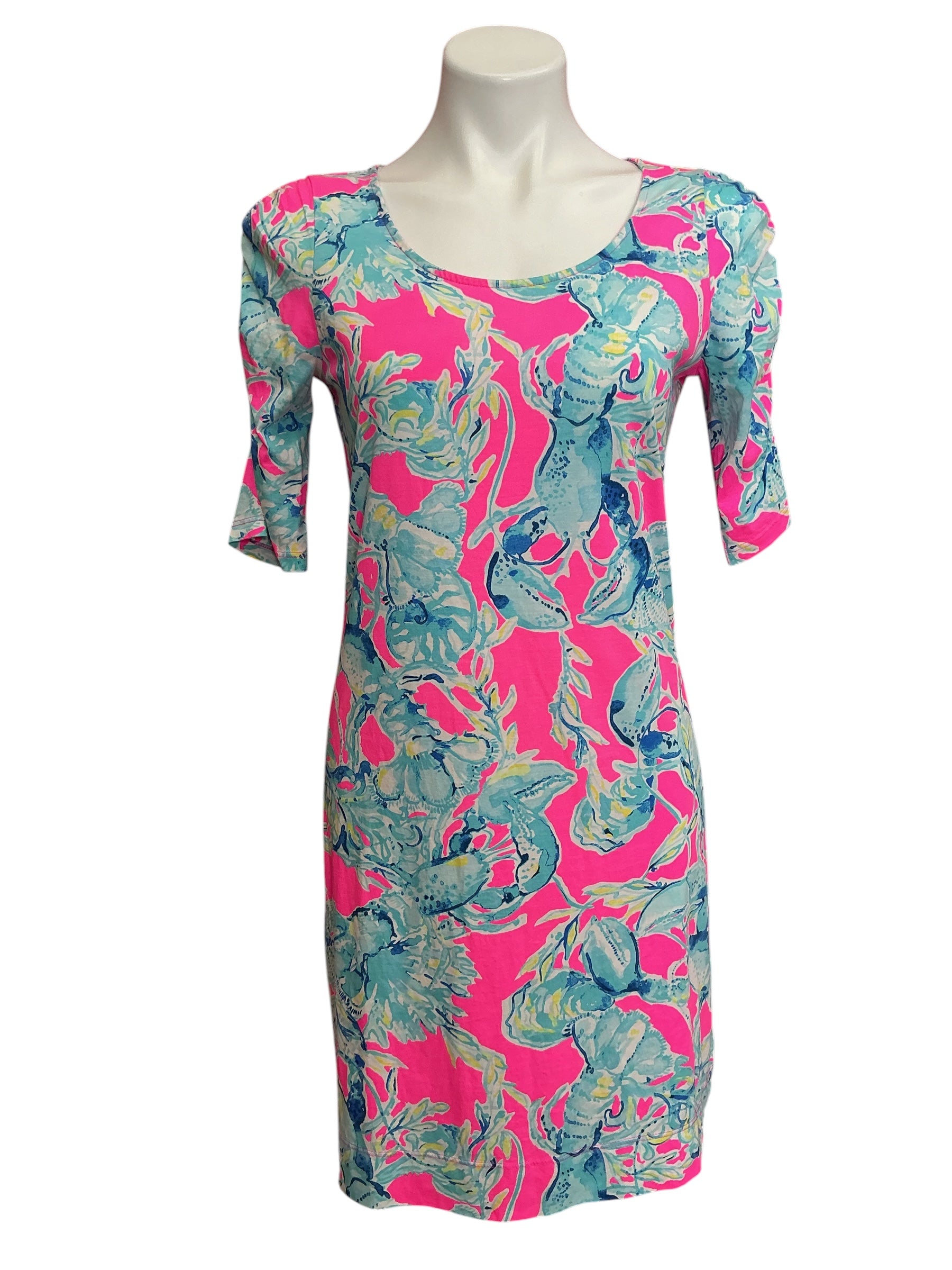 Lilly Pulitzer La Jolla Pima Cotton Dress Lobsters In Love - Size S