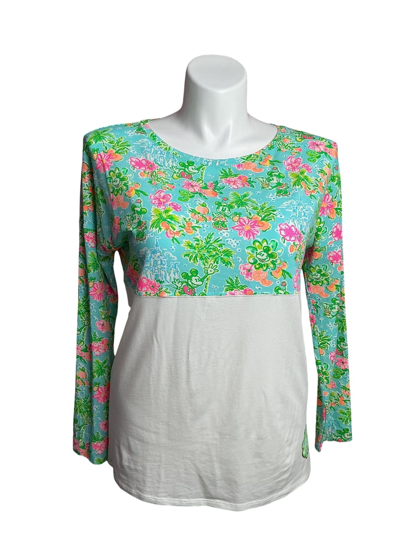 Lilly Pulitzer- Finn Long Sleeve Top Blue Ibiza Lilly Loves Disney Size M