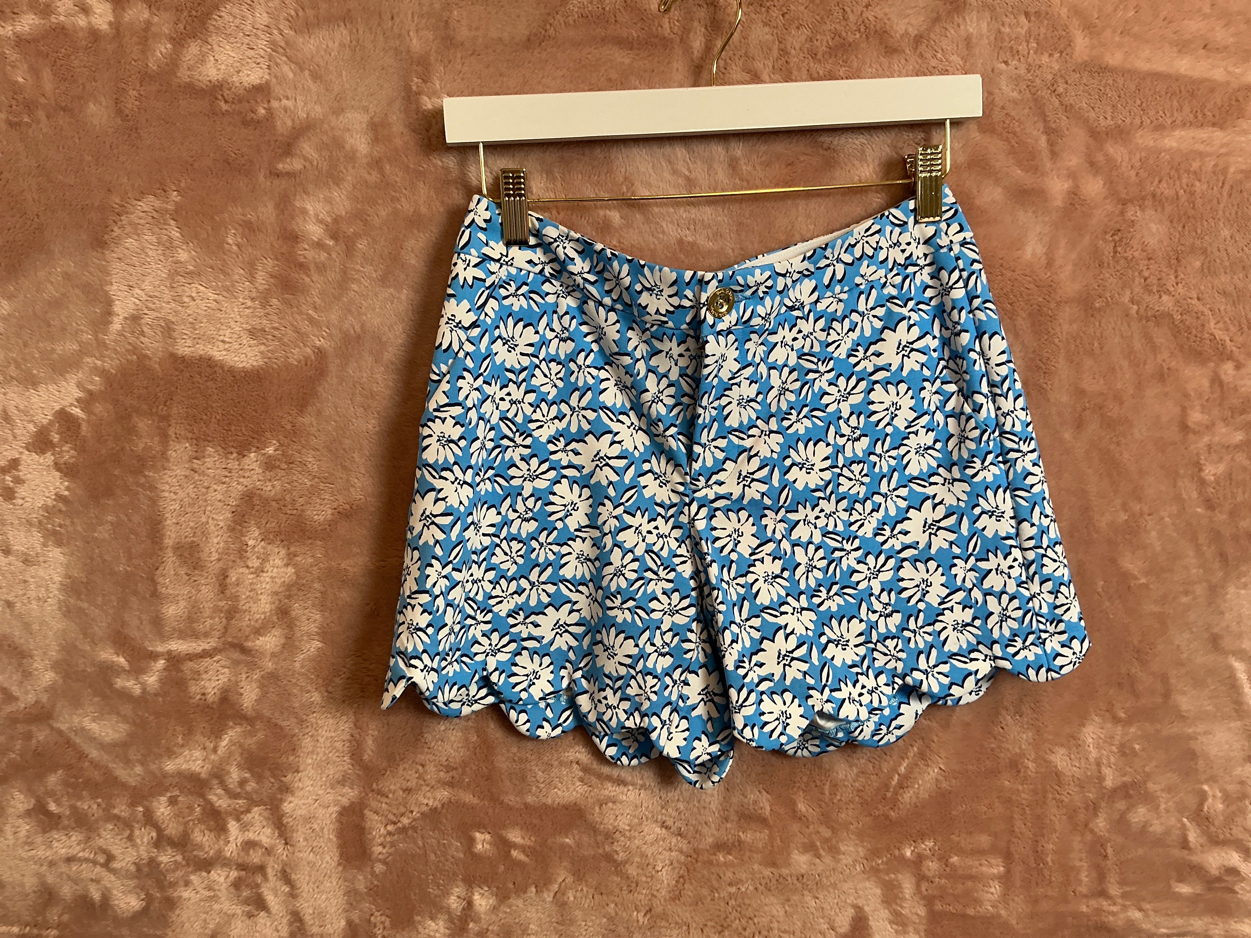 Lilly Pulitzer Short NWT - Buttercup Midi Rise Short - Lunar Blue - Palm Beach Petals - Size 2