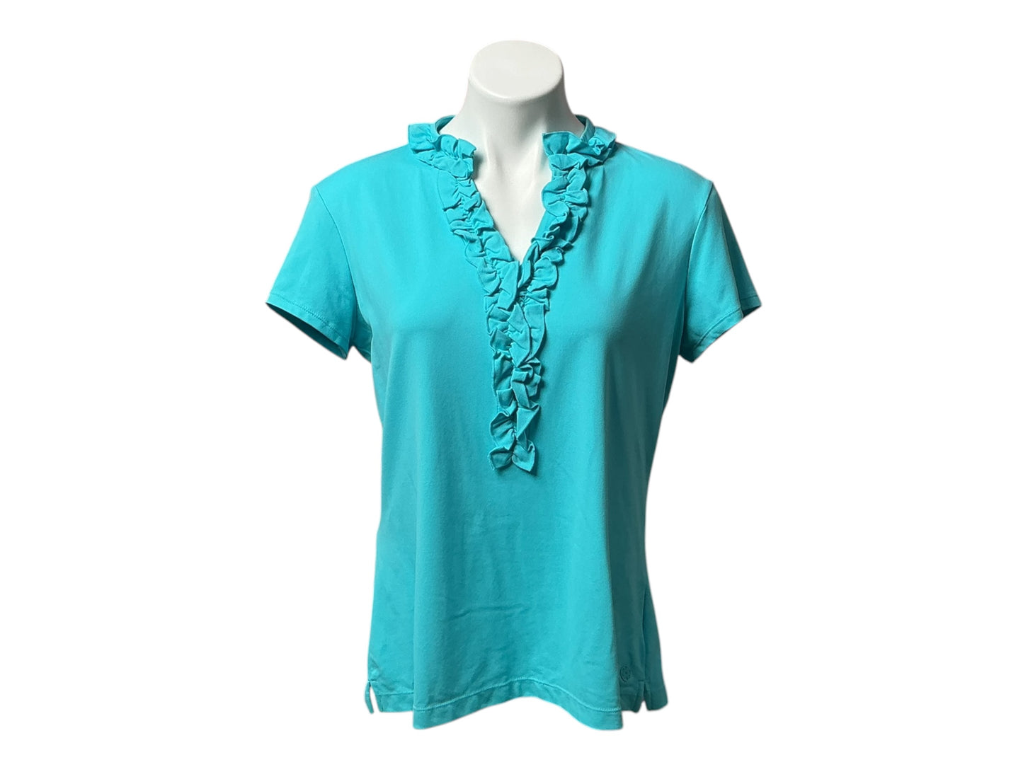 Lilly Pulitzer NWT Luxletic Frida Ruffle Polo UPF Blue Horizon - Size L
