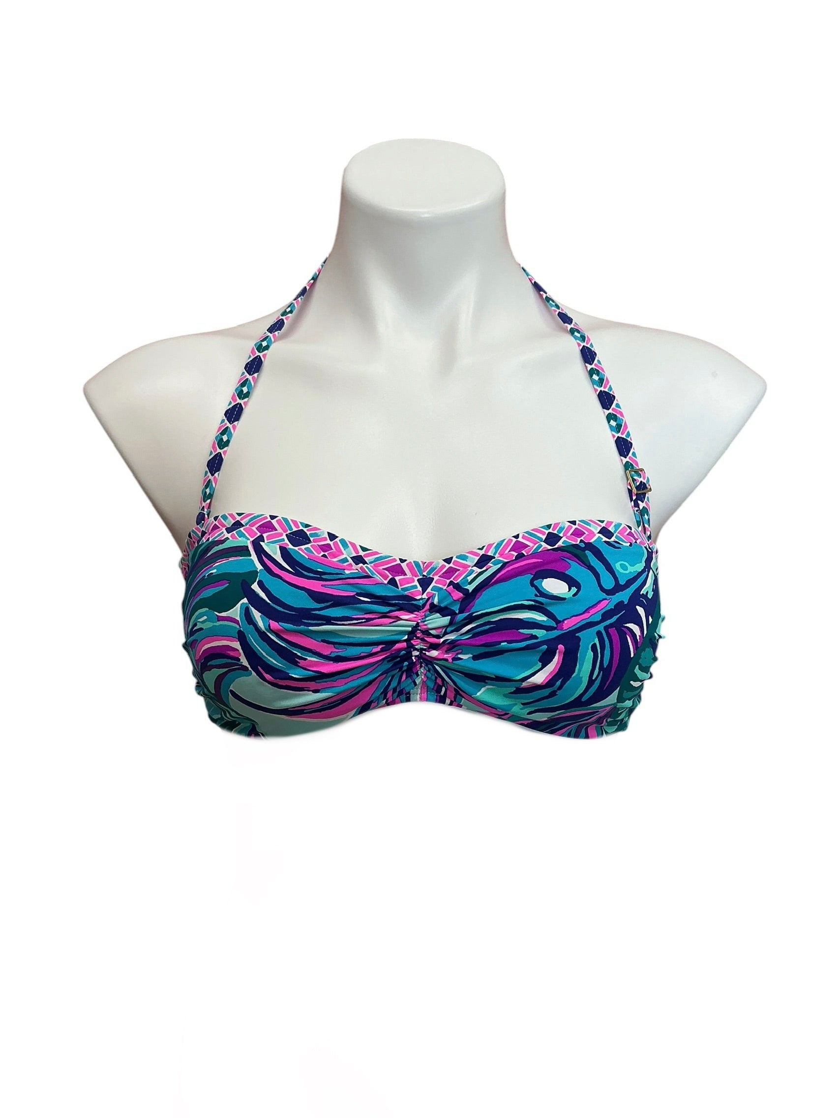 Lilly Pulitzer Cheeah Bandeau Bikini Top Don’t Wanna Leaf - Size 4