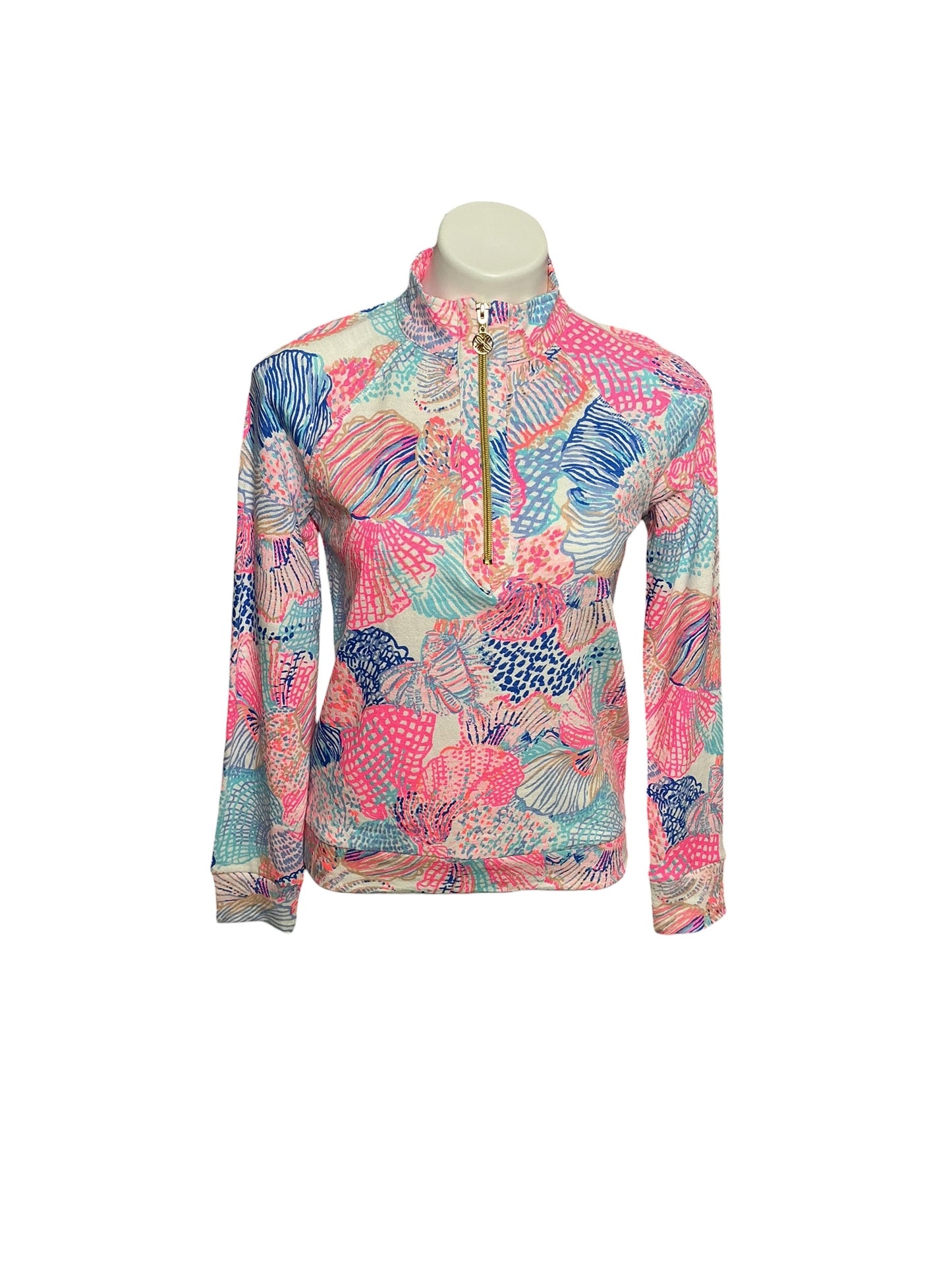Lilly Pulitzer Ashlee Half-Zip Pullover Roar of the Seas - Size XXS