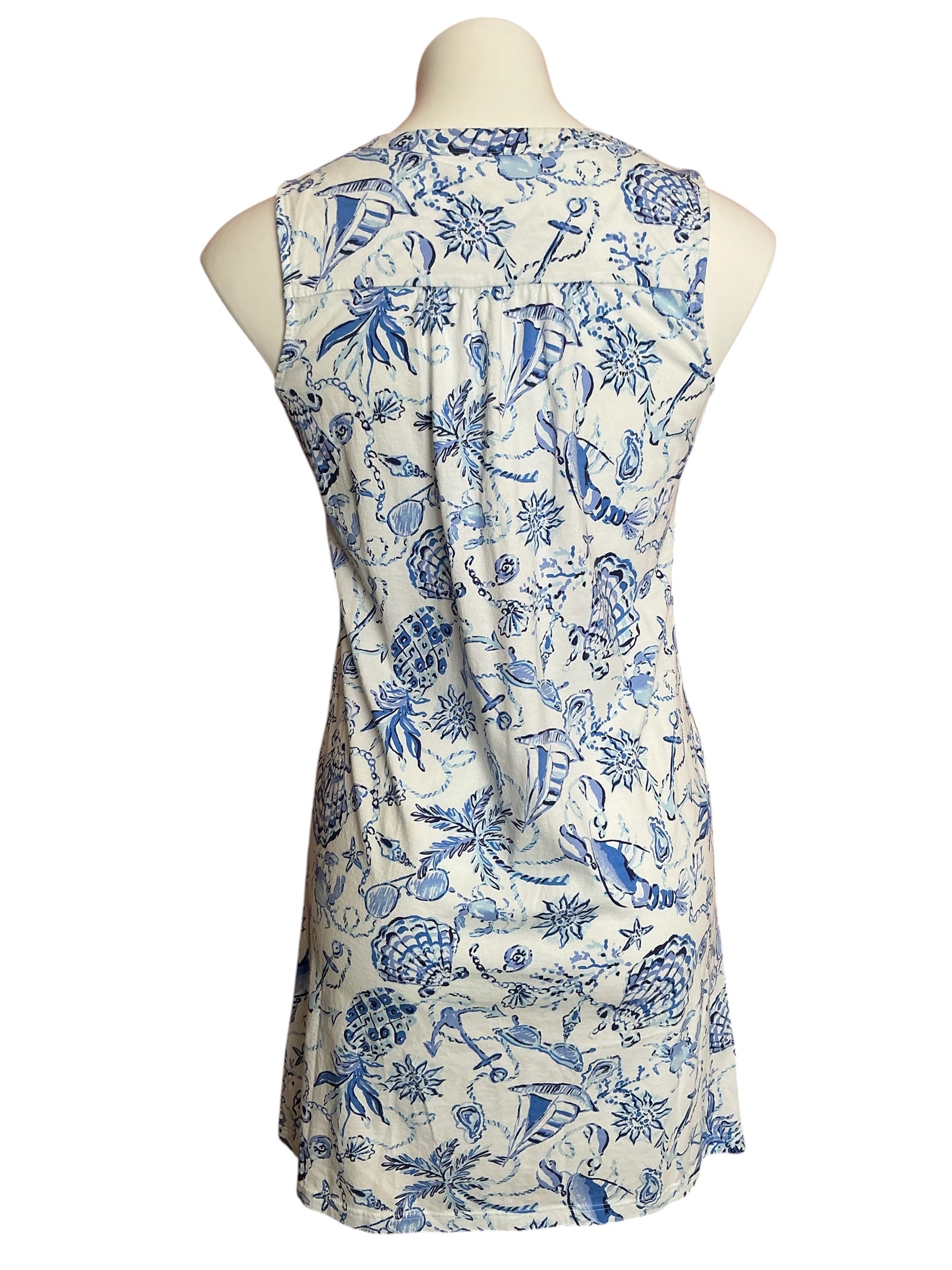Lilly Pulitzer Dev Dress Resort White Barefoot Beachcombers - Size XS