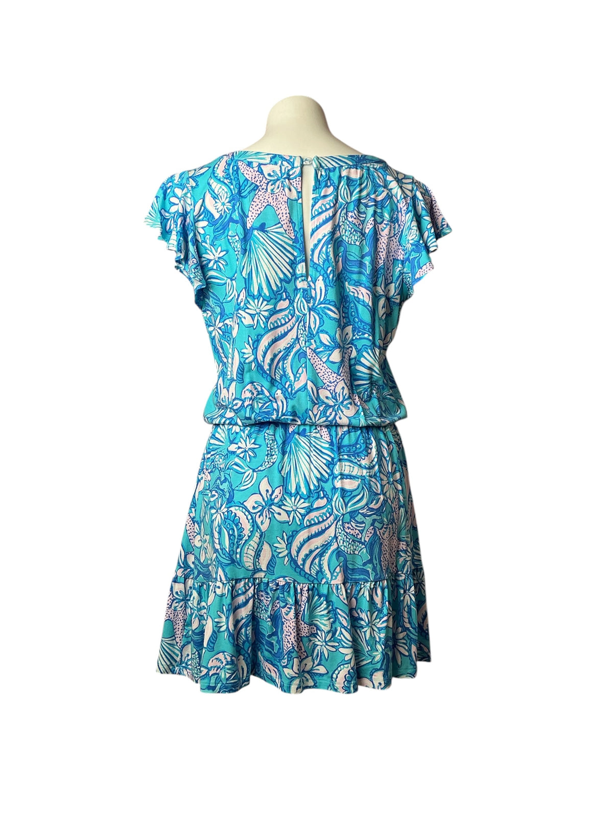 Lilly Pulitzer Ravi Skirted Romper Amalfi Blue Sound The Sirens - Size M