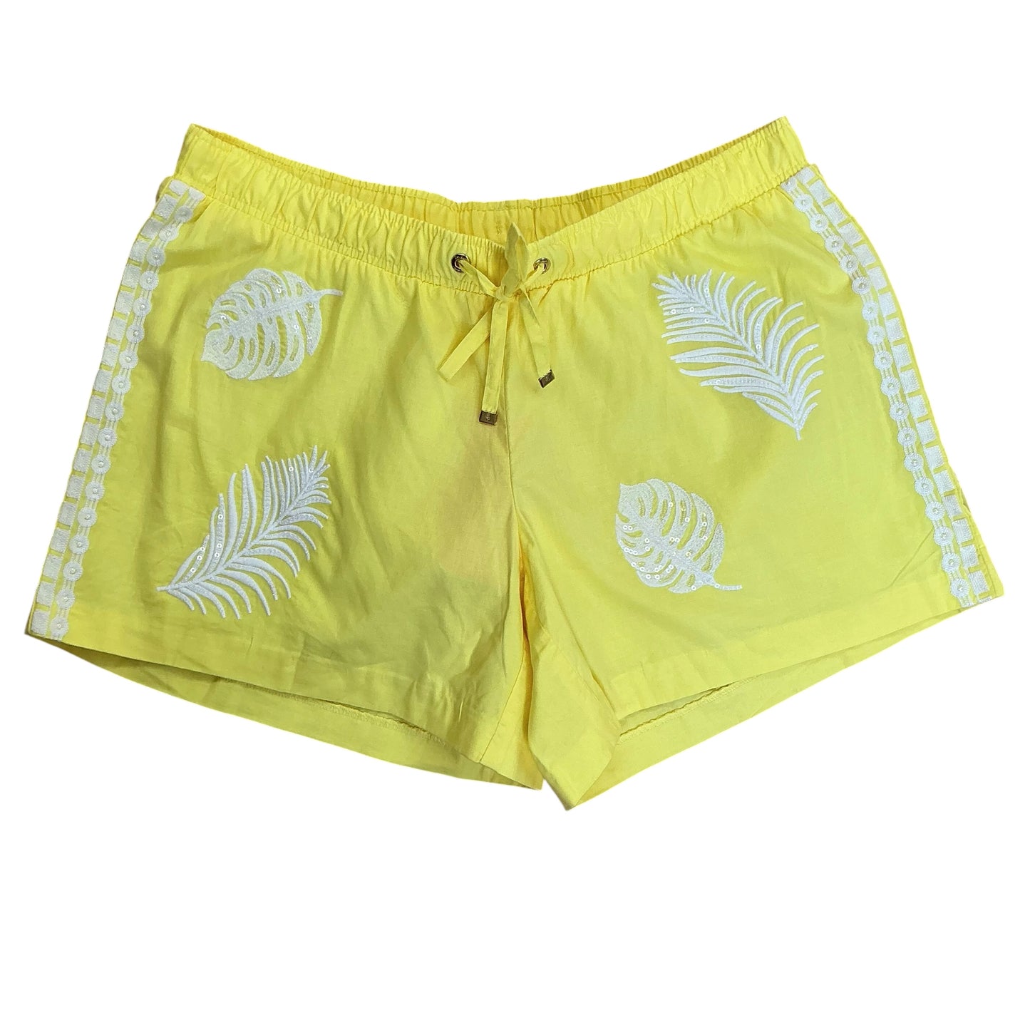 Lilly Pulitzer NWT Katia Embroidered Shorts Watch Hill Yellow Fiesta Embroidery - Size M