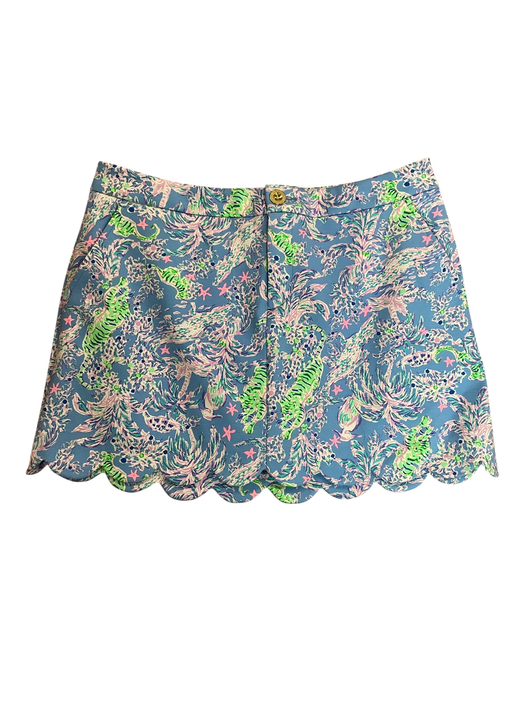 Lilly Pulitzer Colette Scalloped Skort Blue Peri The Turtle Package - Size 8