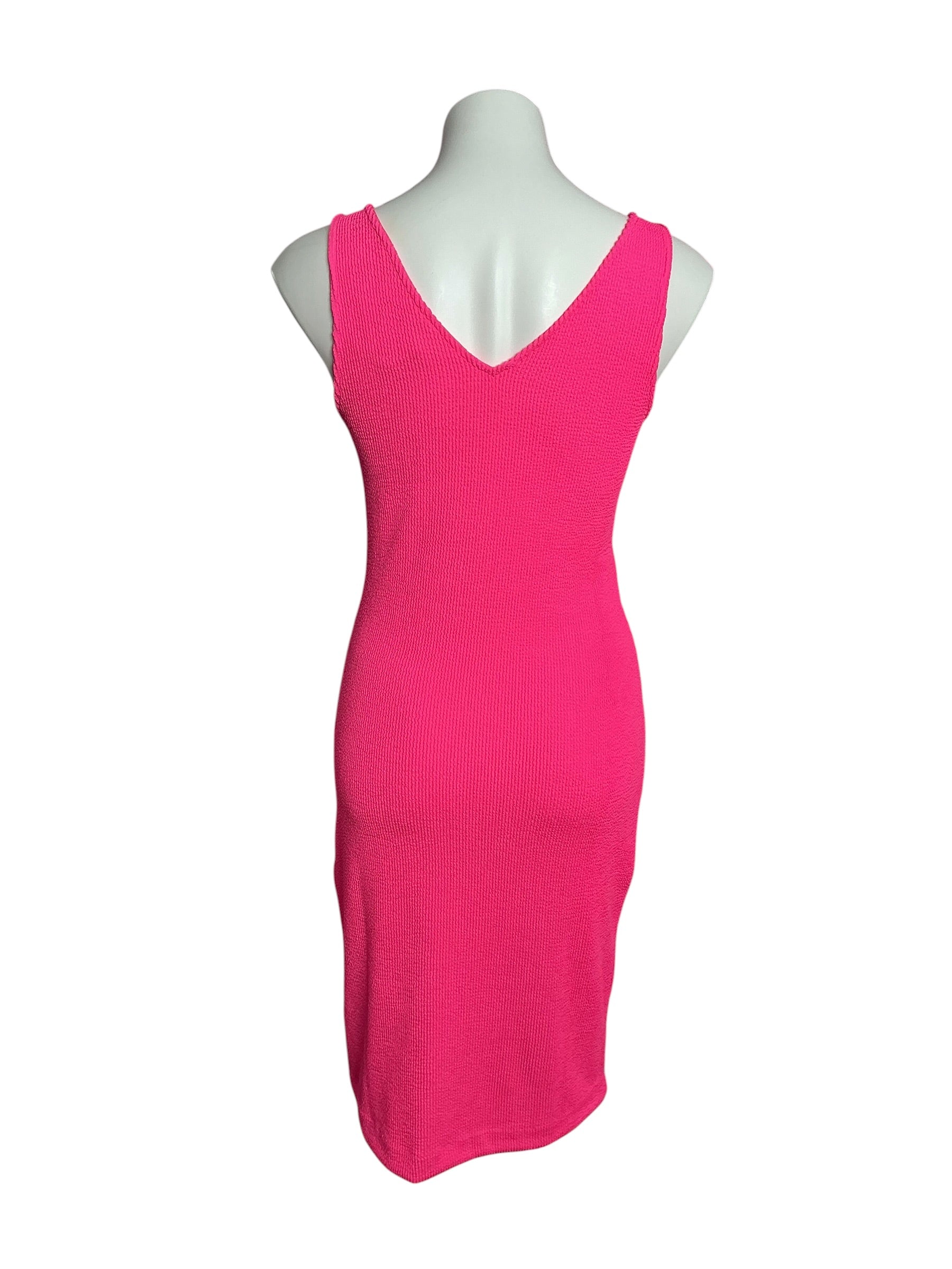 Lilly Pulitzer Stassi Knee Length Textured Scrunch Dress Roxie Pink - Size S