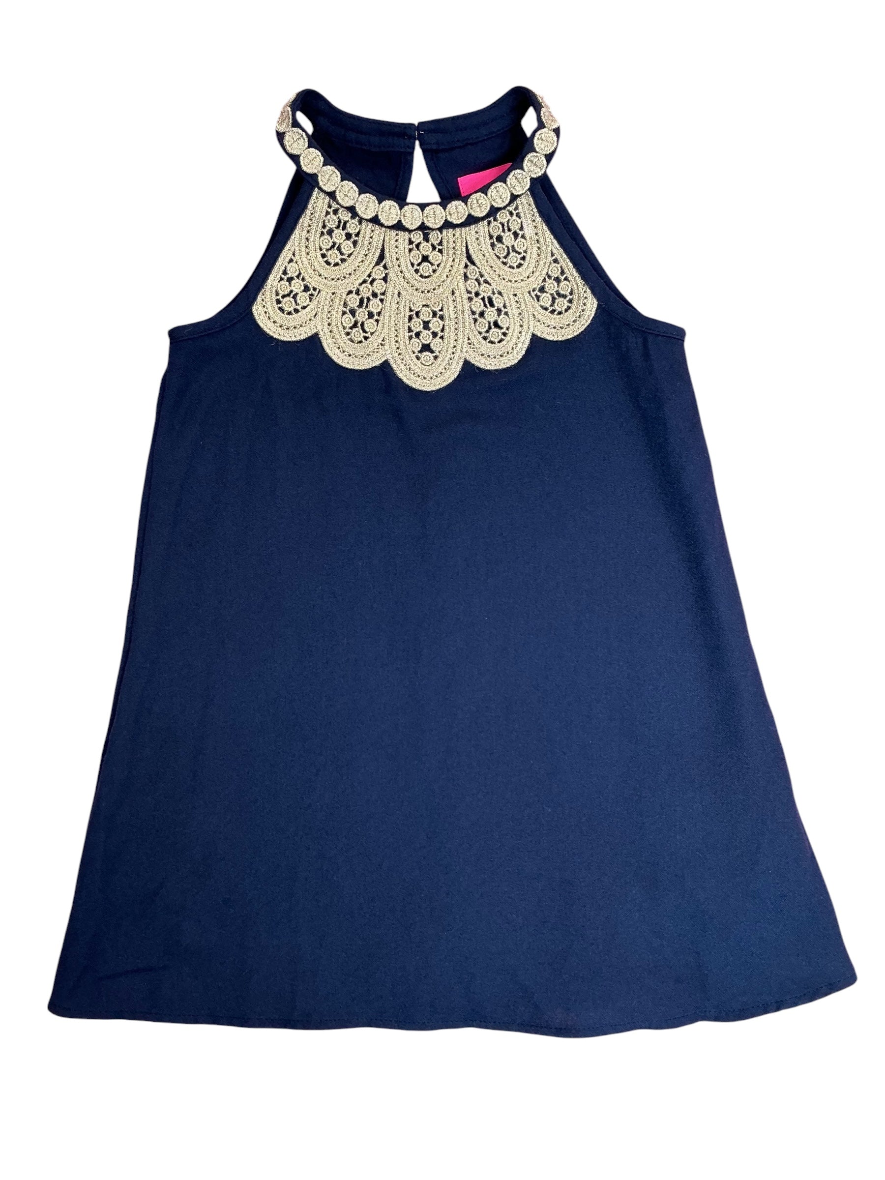 Lilly Pulitzer Kids Girls Mini Pearl Shift Dress True Navy - Size 5