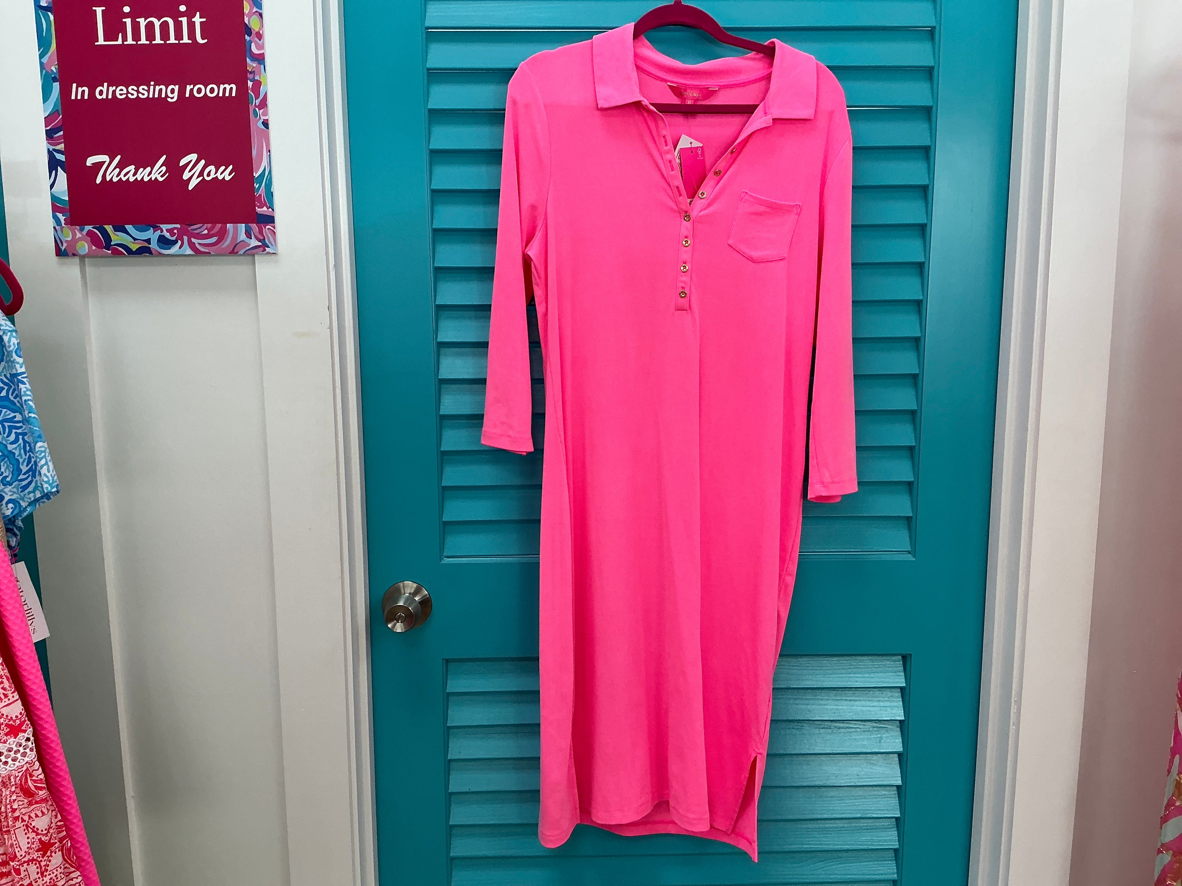 Lilly Pulitzer NWT Reema 3/4 Sleeve Knee Length Dress Roxie Pink - Size XL