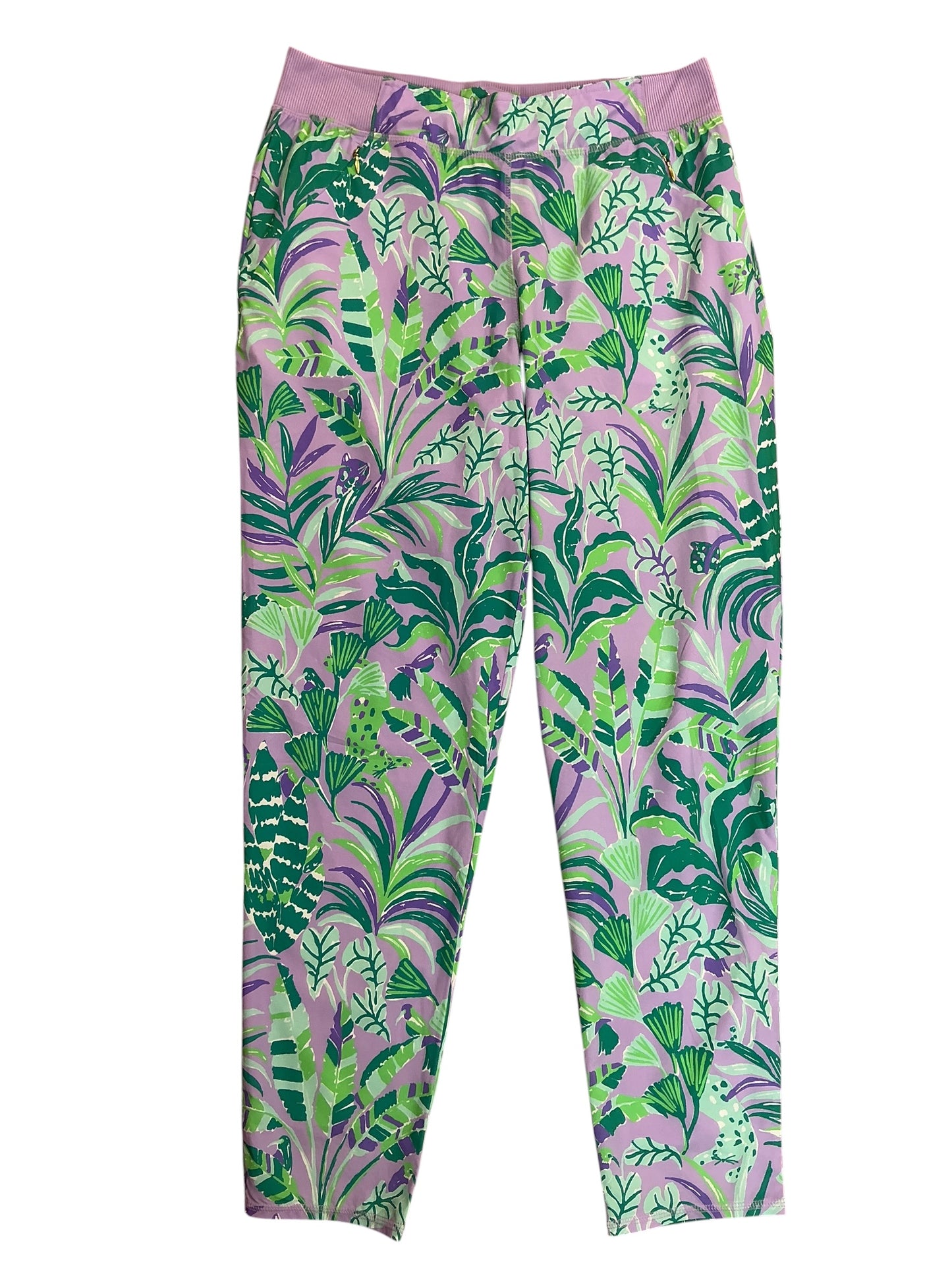 Lilly Pulitzer Luxletic Run Around Pants Purple Iris On The Chase - Size M