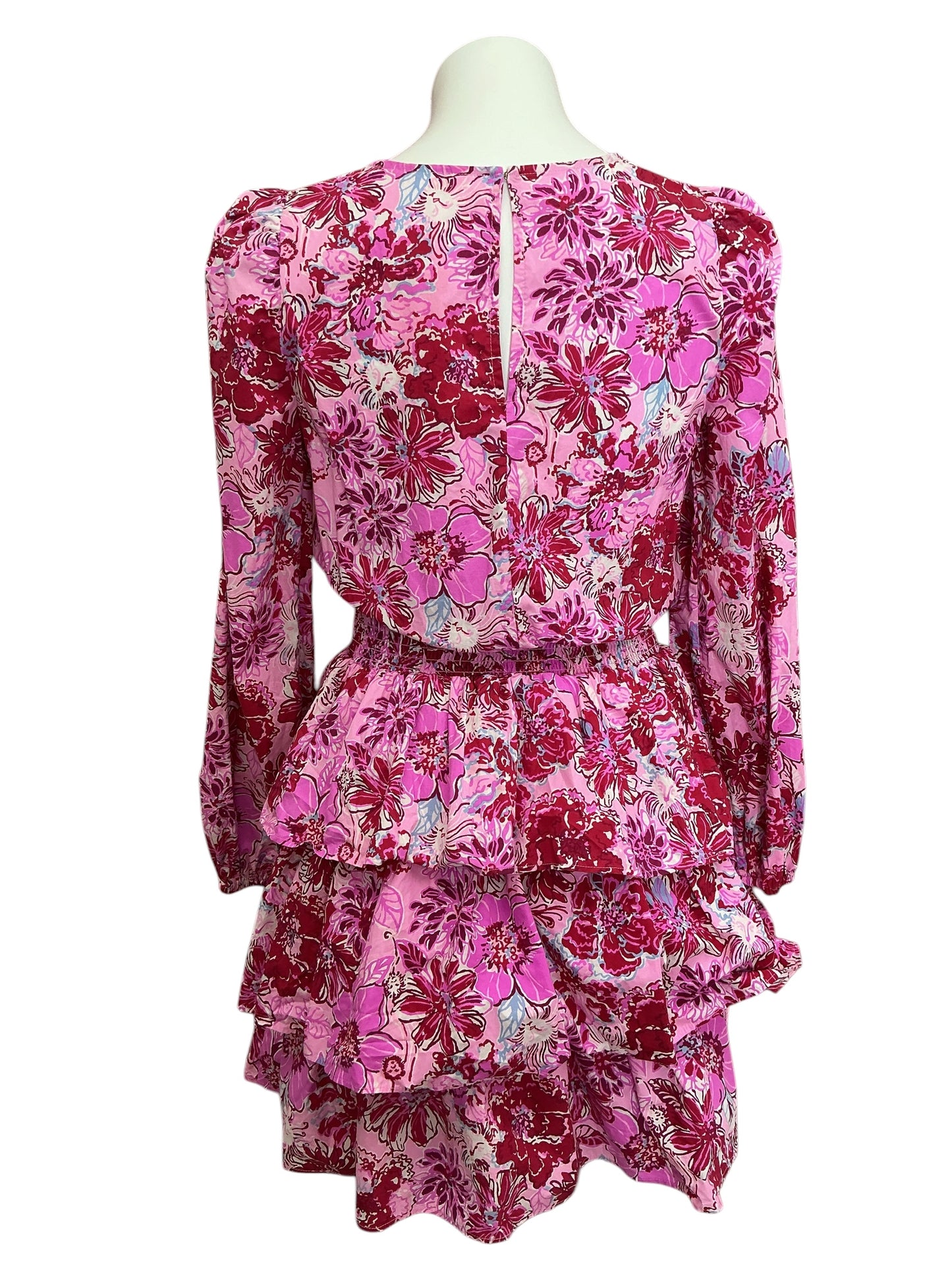 Lilly Pulitzer Khloey Long Sleeve Smocked Dress Lilac Thistle In The Wild Flowers - Size 0