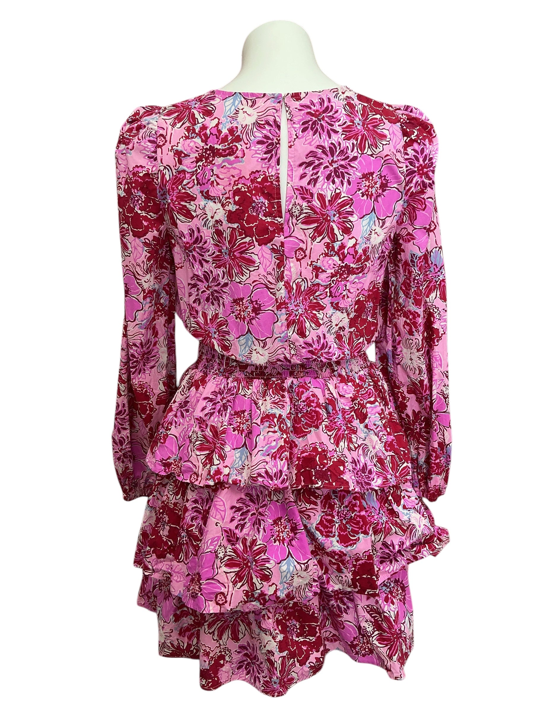 Lilly Pulitzer Khloey Long Sleeve Smocked Dress Lilac Thistle In The Wild Flowers - Size 0