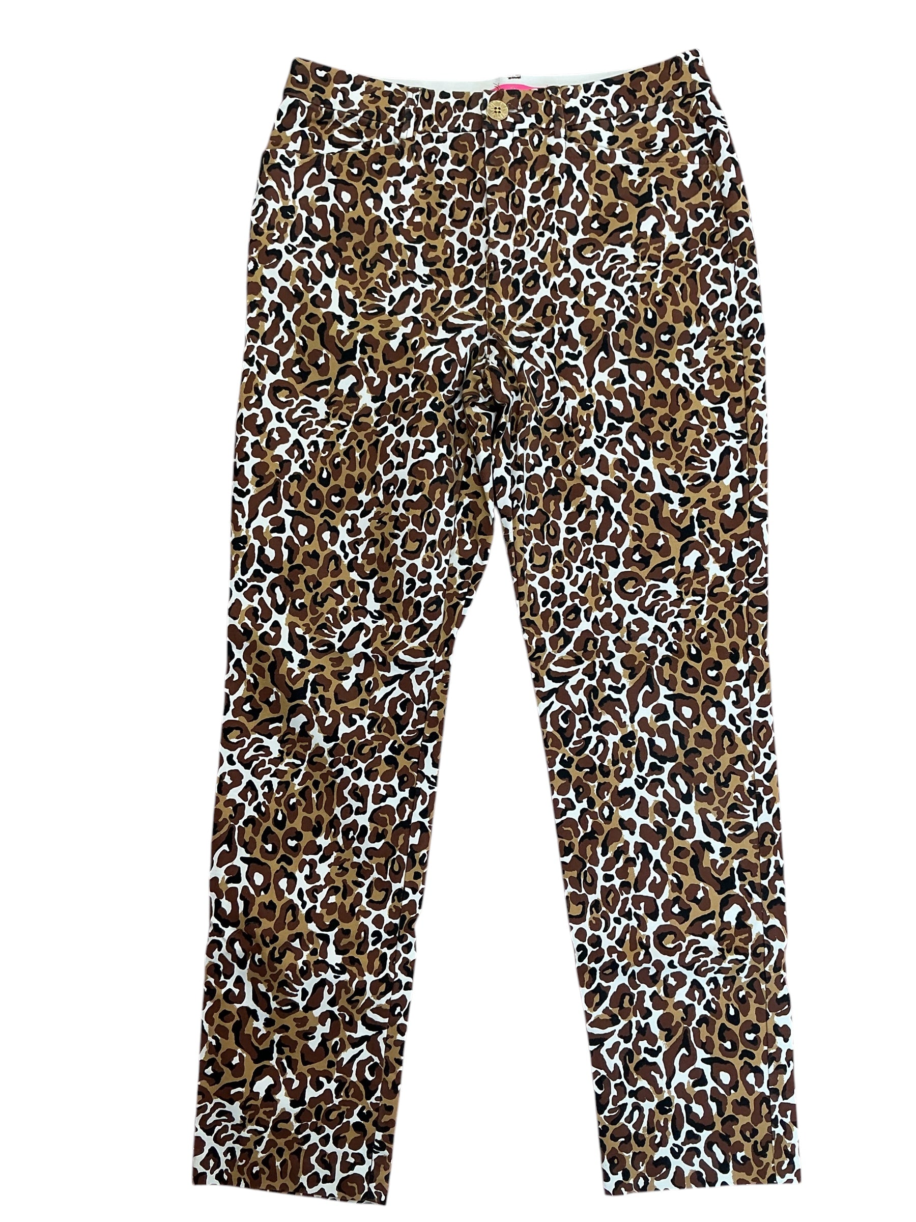 Lilly Pulitzer Kelly Stretch Pants Chocolate X Onyx My Favorite Spot - Size 6