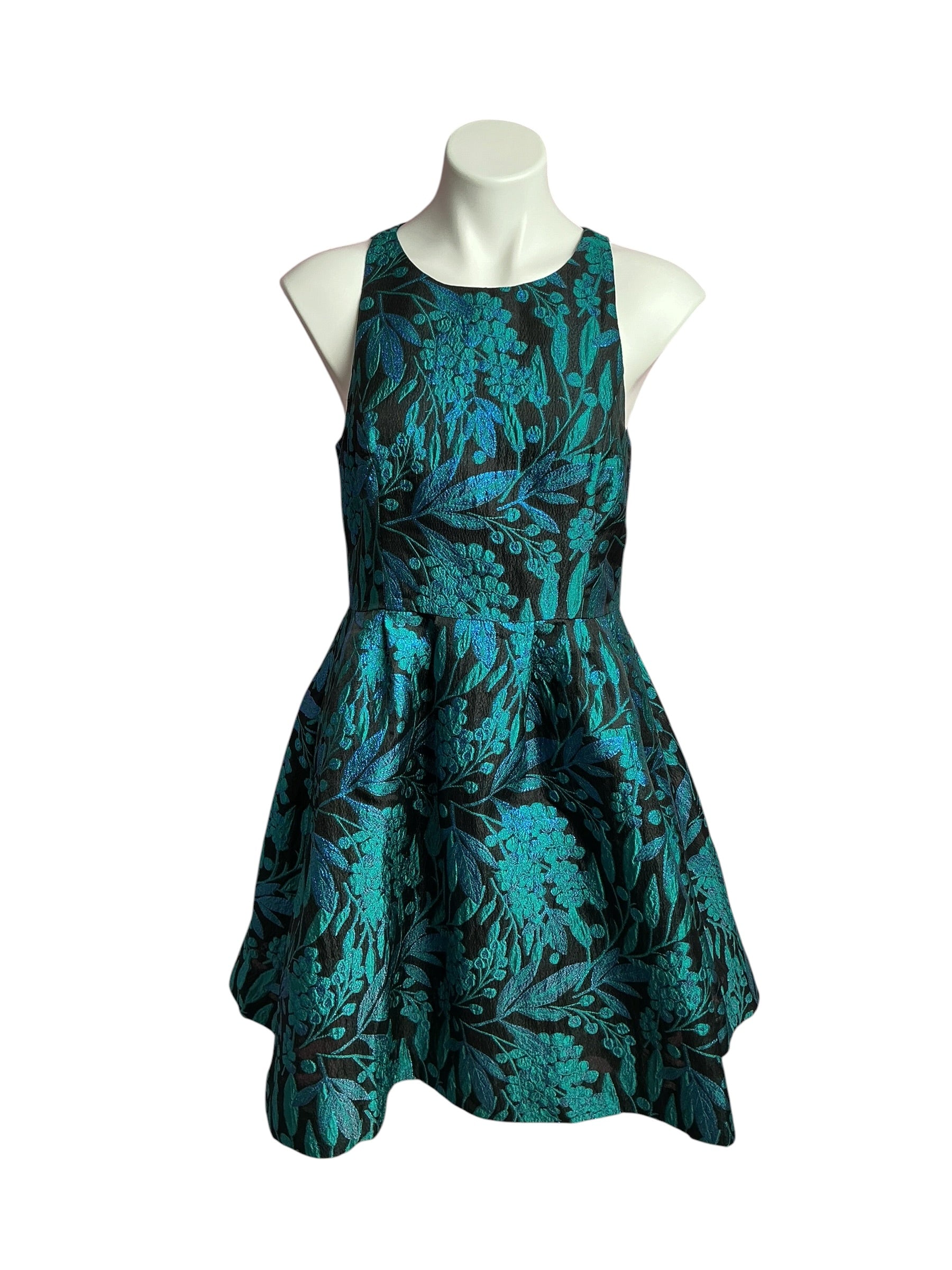 Lilly Pulitzer- Jollian Brocade Dress Deep Lagoon  Berry Wild Metallic Size 4