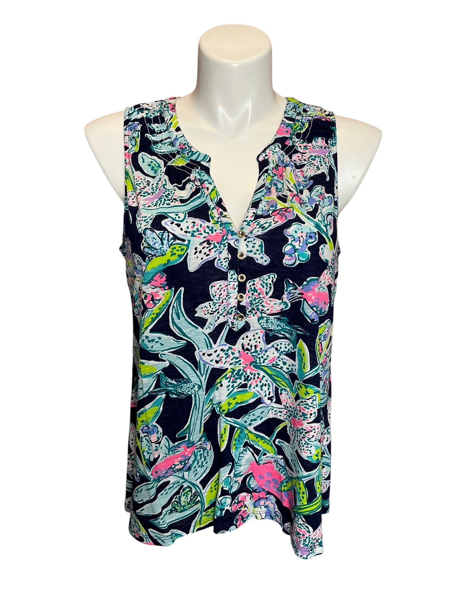 Lilly Pulitzer NWT Essie Top Bright Navy Sway This Way - Size XL