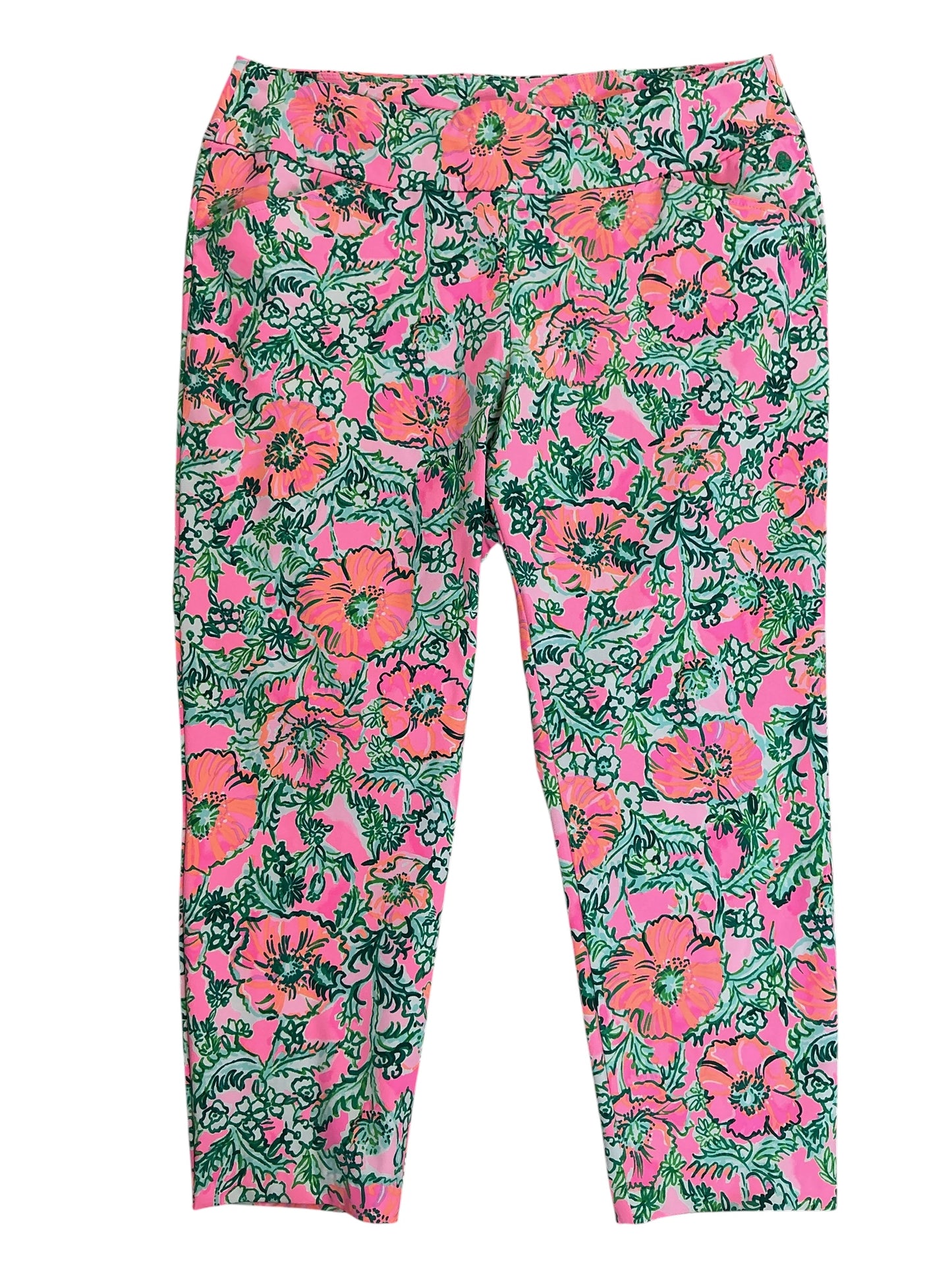 Lilly Pulitzer UPF 50+ Luxletic Corso Pants Soleil Pink Perfect Poppy Golf - Size 16