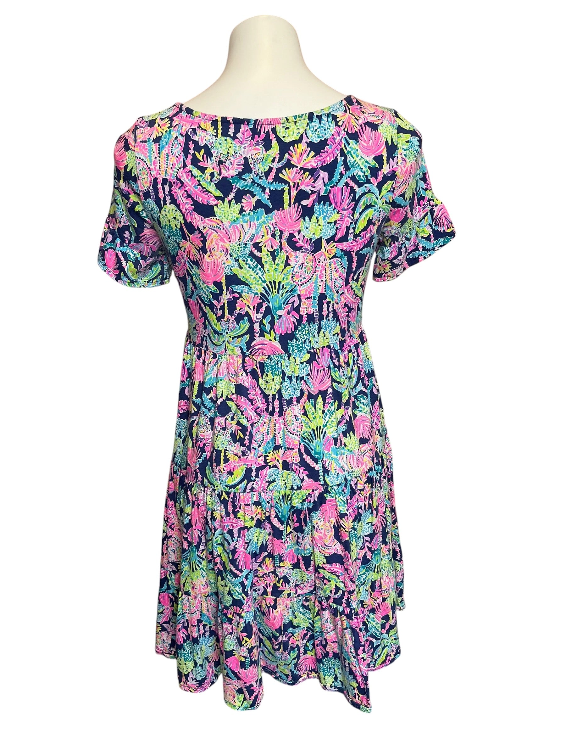 Lilly Pulitzer Jodee Short Sleeve Swing Dress Oyster Bay Navy - Seen and Herd - Size S