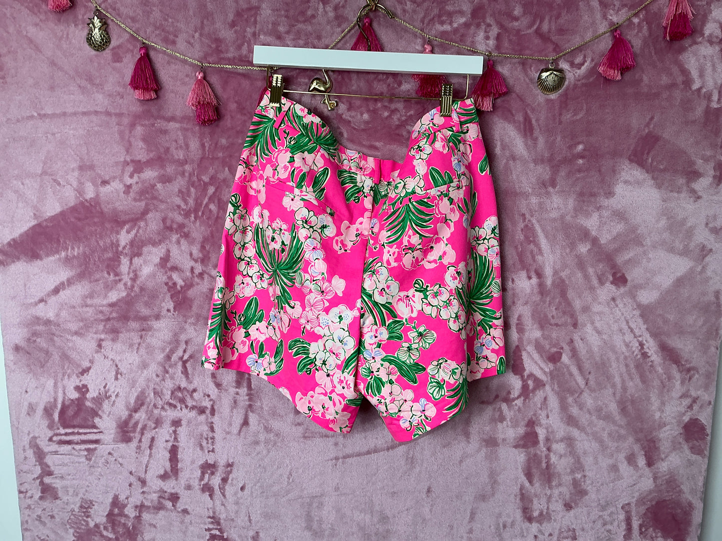 Lilly Pulitzer Short NWT - Gretchen High Rise 7” - Roxie Pink - Worth A Look - Size 14