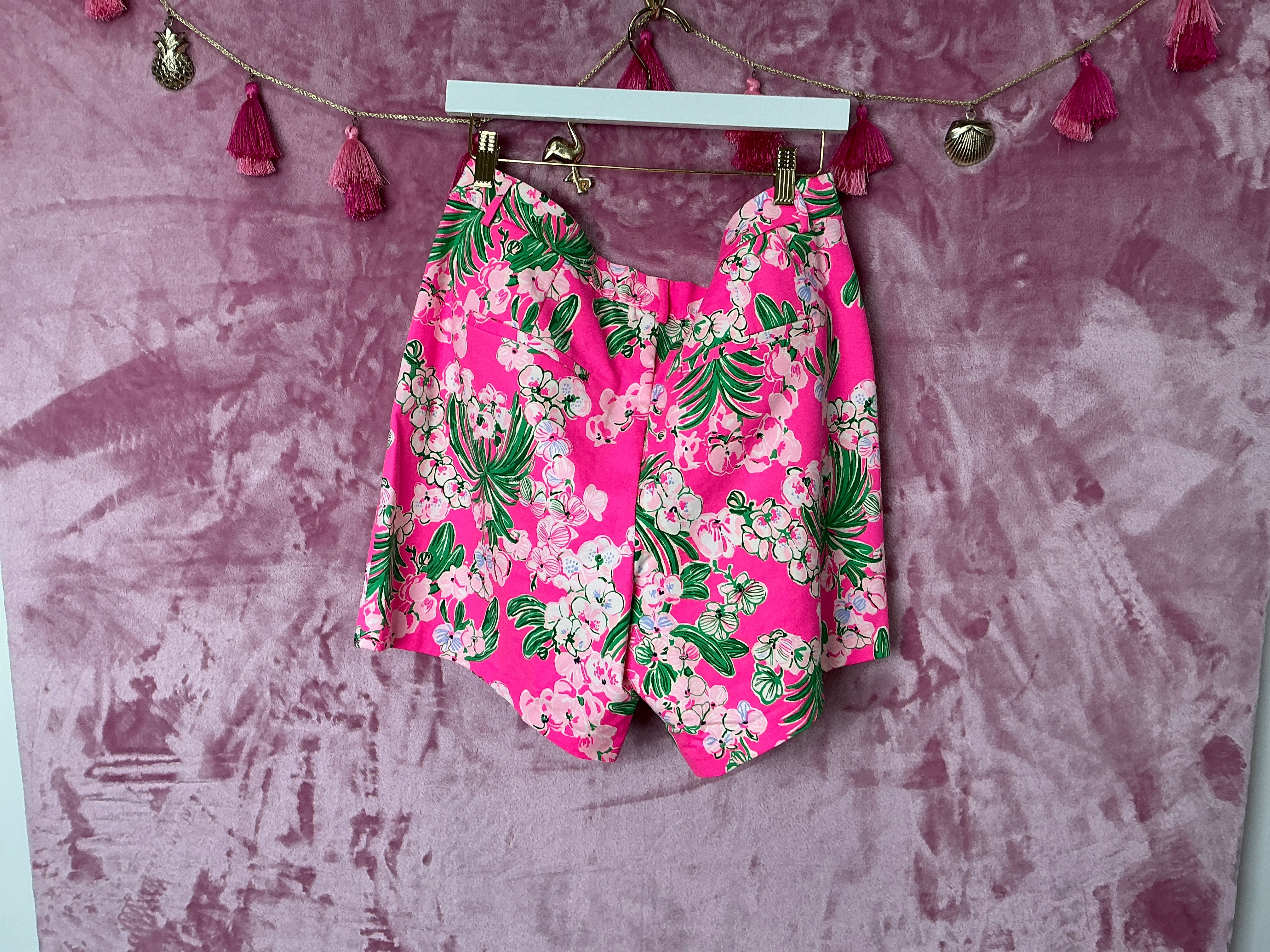 Lilly Pulitzer Short NWT - Gretchen High Rise 7” - Roxie Pink - Worth A Look - Size 14